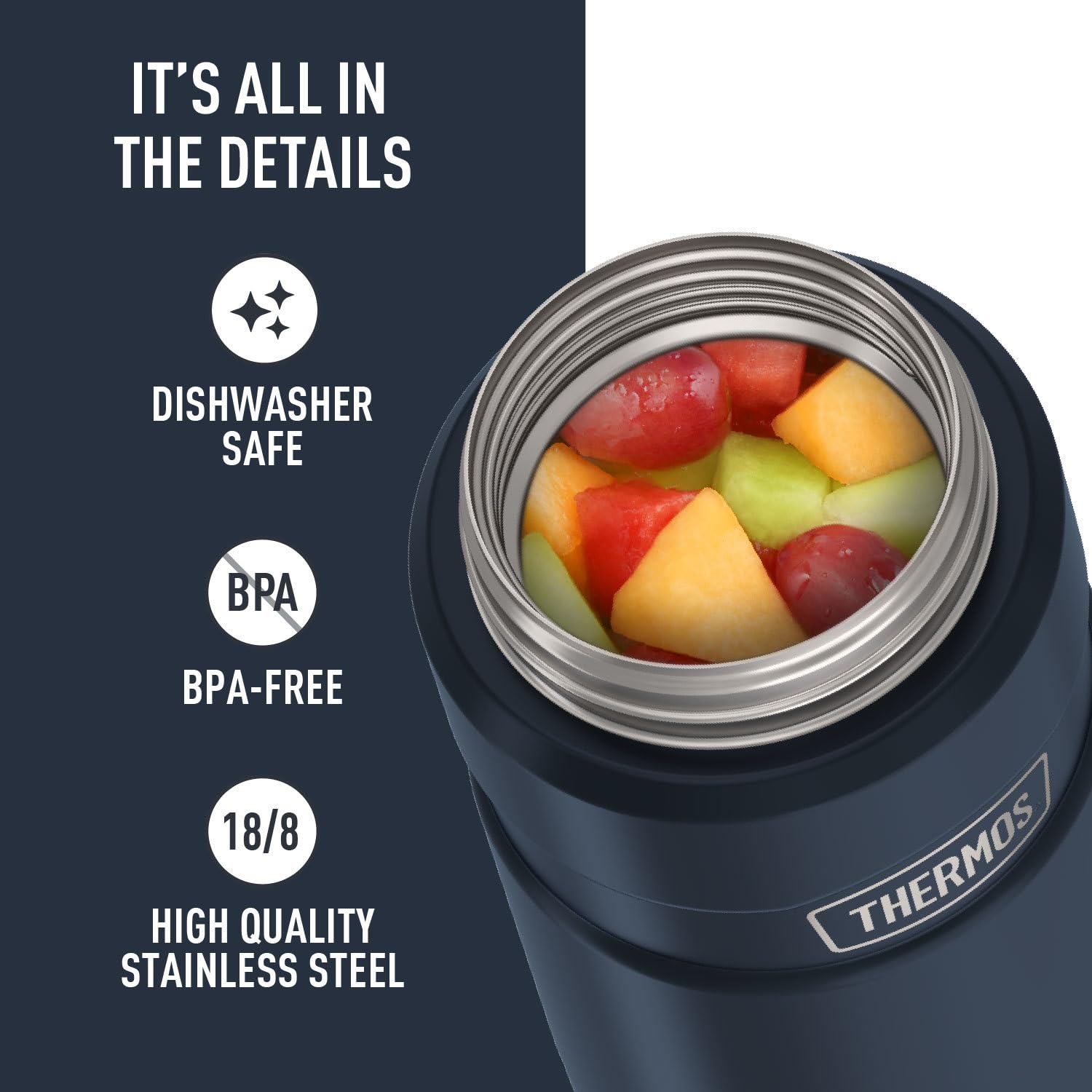 Thermos Stainless King 24 Ounce Food Jar, Matte Blue