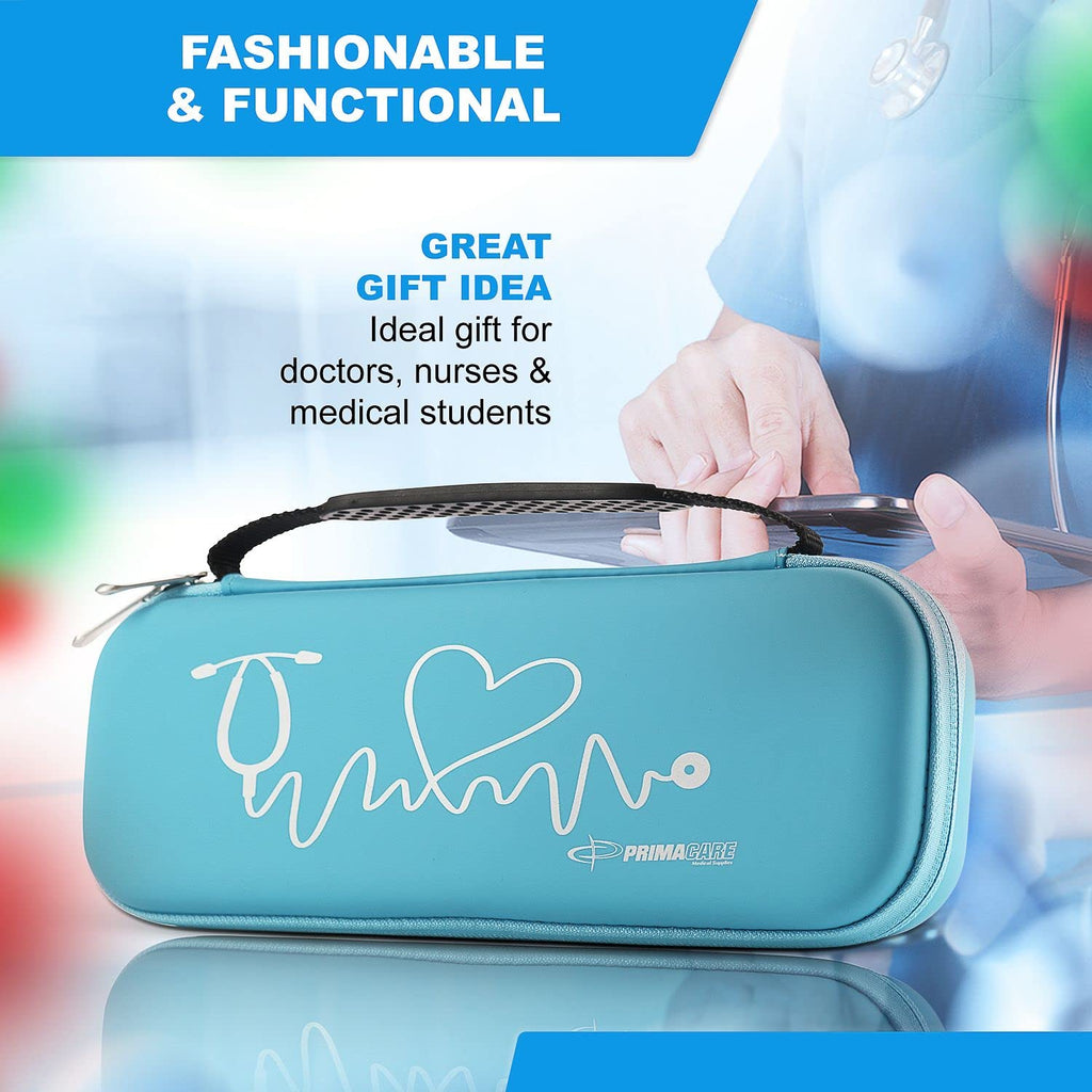 Primacare KB-9297-BL Blue Stethoscope Case, Supplies NOT Included, for Stethoscopes and Medical Supplies, Multiple Compartments, Portable and Lightweight First Aid Kit Bag, Accessories for Nurses