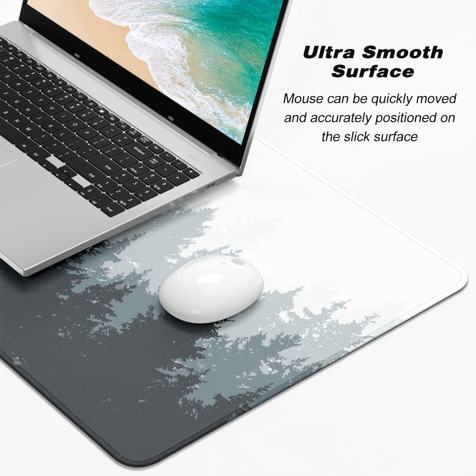 Atufsuat Extended Large Mouse Pad, XXL Gaming Mousepad 31.5 x 15.7 Inch, Big Computer Keyboard Desk Pad, Waterproof Mouse Mat with Stitched Edges and Non-Slip Base for Office Gaming, Ink Forest