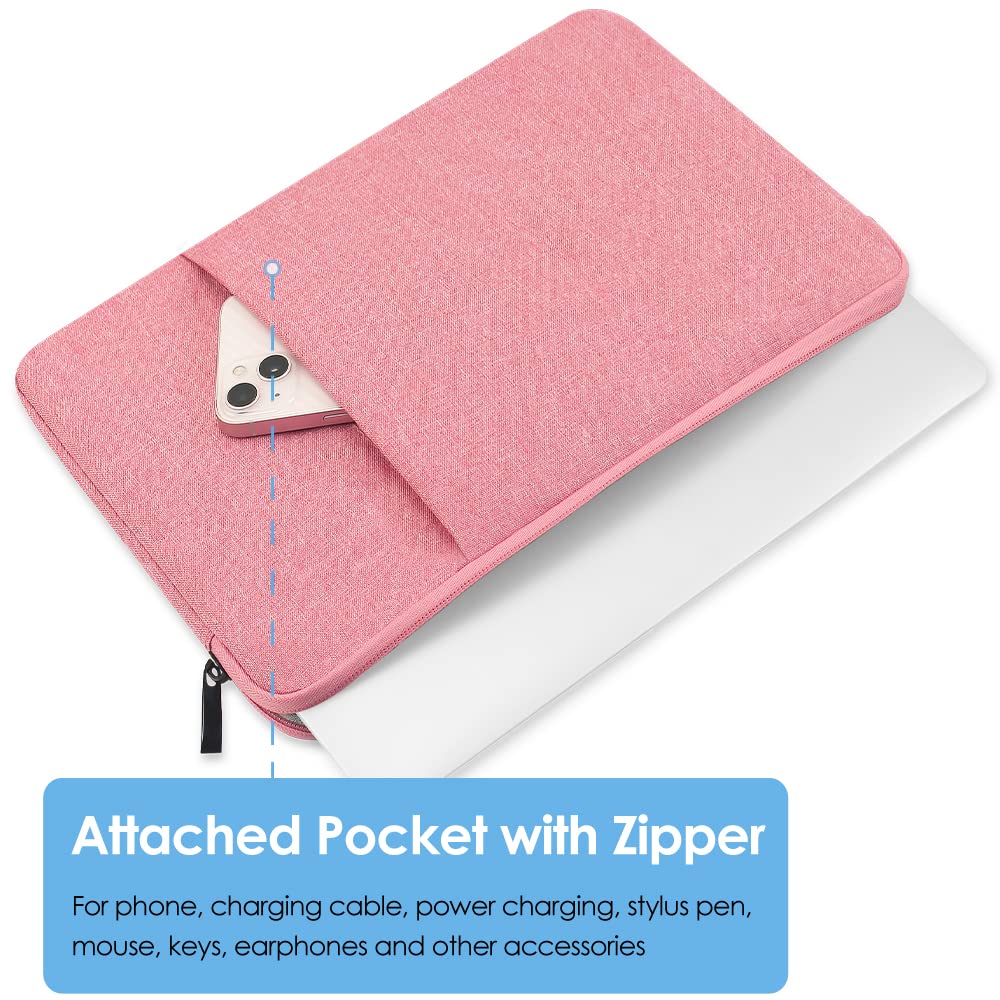 ProElife 13-Inch Laptop Sleeve Case for 2026 New MacBook Neo 13 inch with A18 Pro (A3404) Chip Accessory Traveling Carrying Bag Water-Resistant Cover Simple Case with Pocket (Pink)