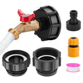 WADEO IBC Tote Adapter, IBC Tote Fittings 1/2" Male NPT Inlet 3/4" GHT Male Garden Hose Quick Connector Outlet Brass Ball Valve Faucet with 60 62mm Female Fine Thread with for Garden Hose Connector