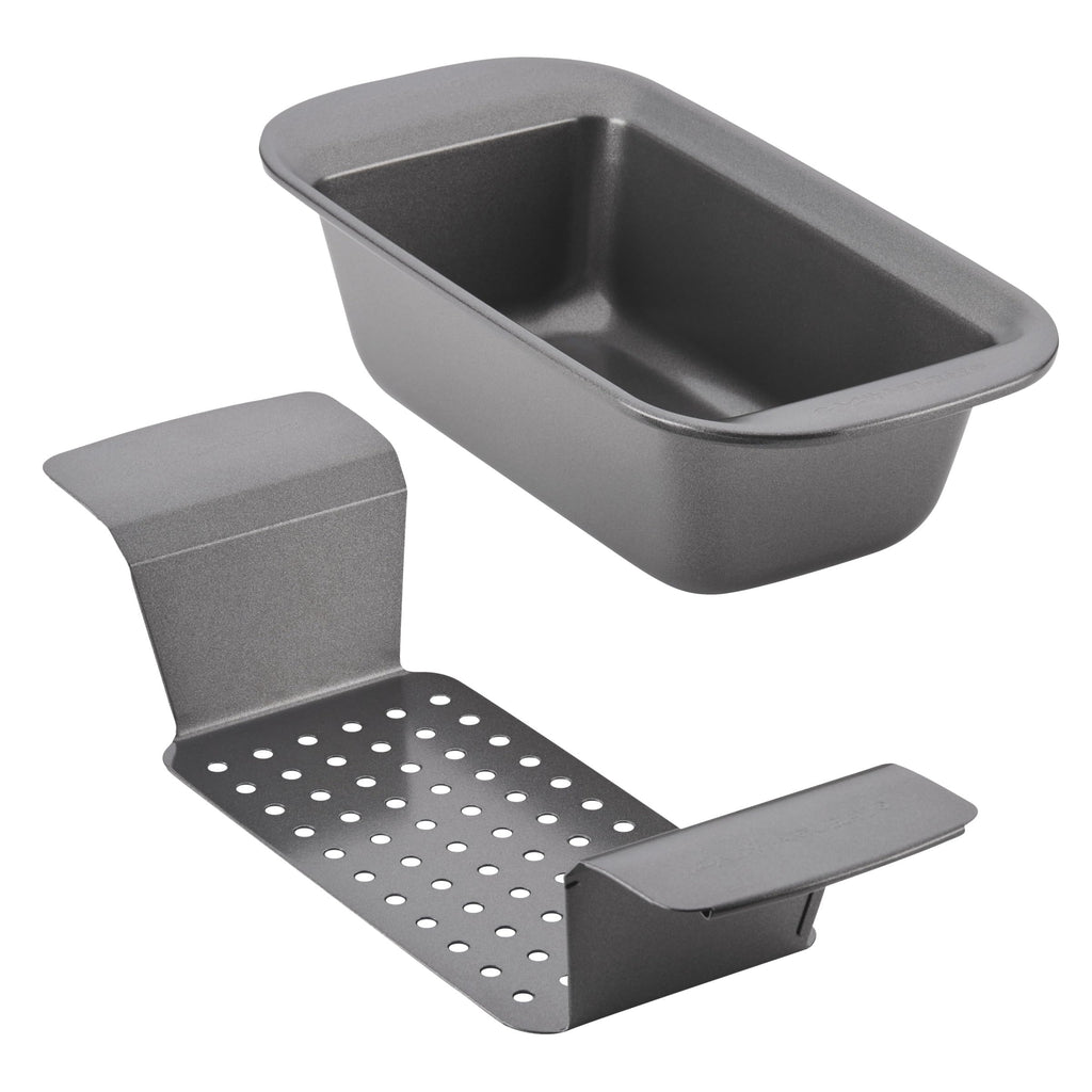Rachael Ray 47364 Meatloaf Pan, 9" x 5", Gray