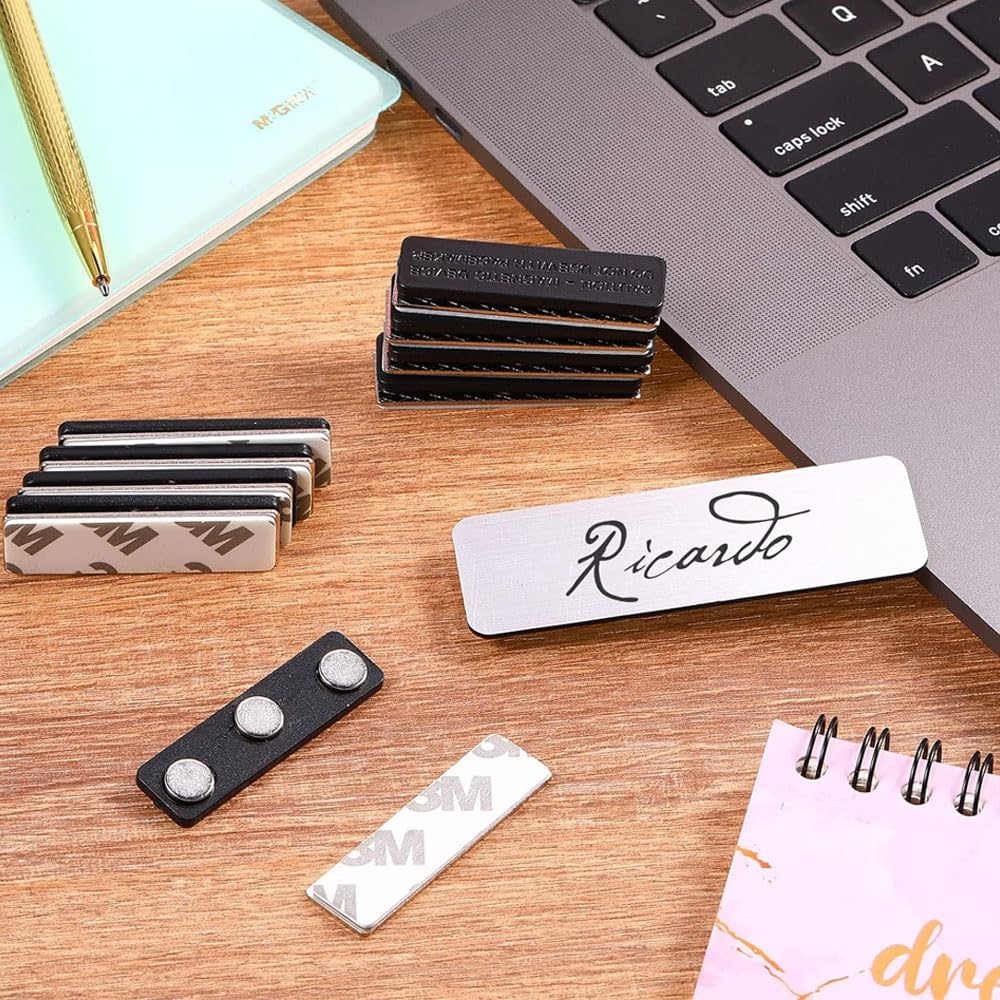 50 Pcs Name Badge Magnets - Magnetic Name Tag Holders with Strong Magnets for Personalized Jacket Shirts Office School Supplies Blank DIY Name Tags No Holes (50)
