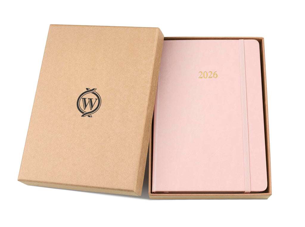 Wykeham's Executive 2026 Daily Journal Planner – Canadian Public Holidays & Format – Customisation Available (Rose, 8.5"×5.5")