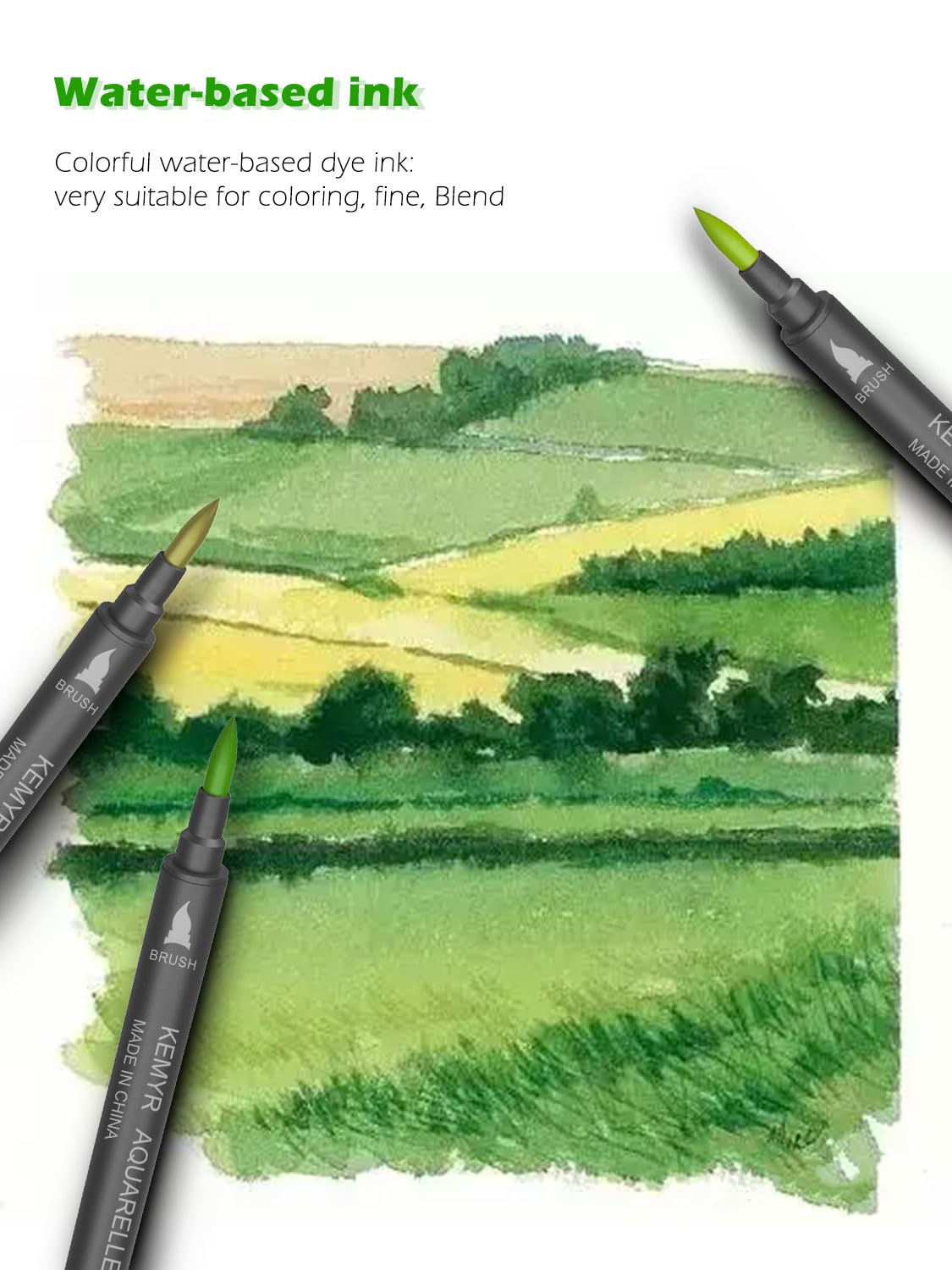 KEMYR Markers for Adult Coloring Books: 120 Colors Markers Set Dual Tips Fine & Brush Pens Water-Based Art Markers for Adults Drawing Sketching Bullet Journal Writing Lettering No bleeding
