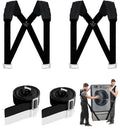 MAXBROTHERS Moving Straps, Lifting Strap for 2 Movers, Shoulder Lifting and Moving System for Appliances, Furniture, Mattresses or Heavy Objects up to 440lbs, Black