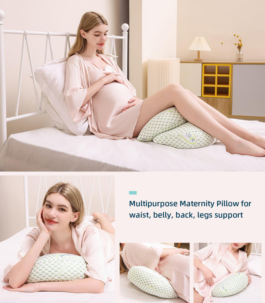 Oternal Pregnancy Pillow for Pregnant Women – Comfortable Maternity Pillow for Side Sleepers, Supports Back, Belly, HIPS, and Legs, with Removable & Adjustable Cover