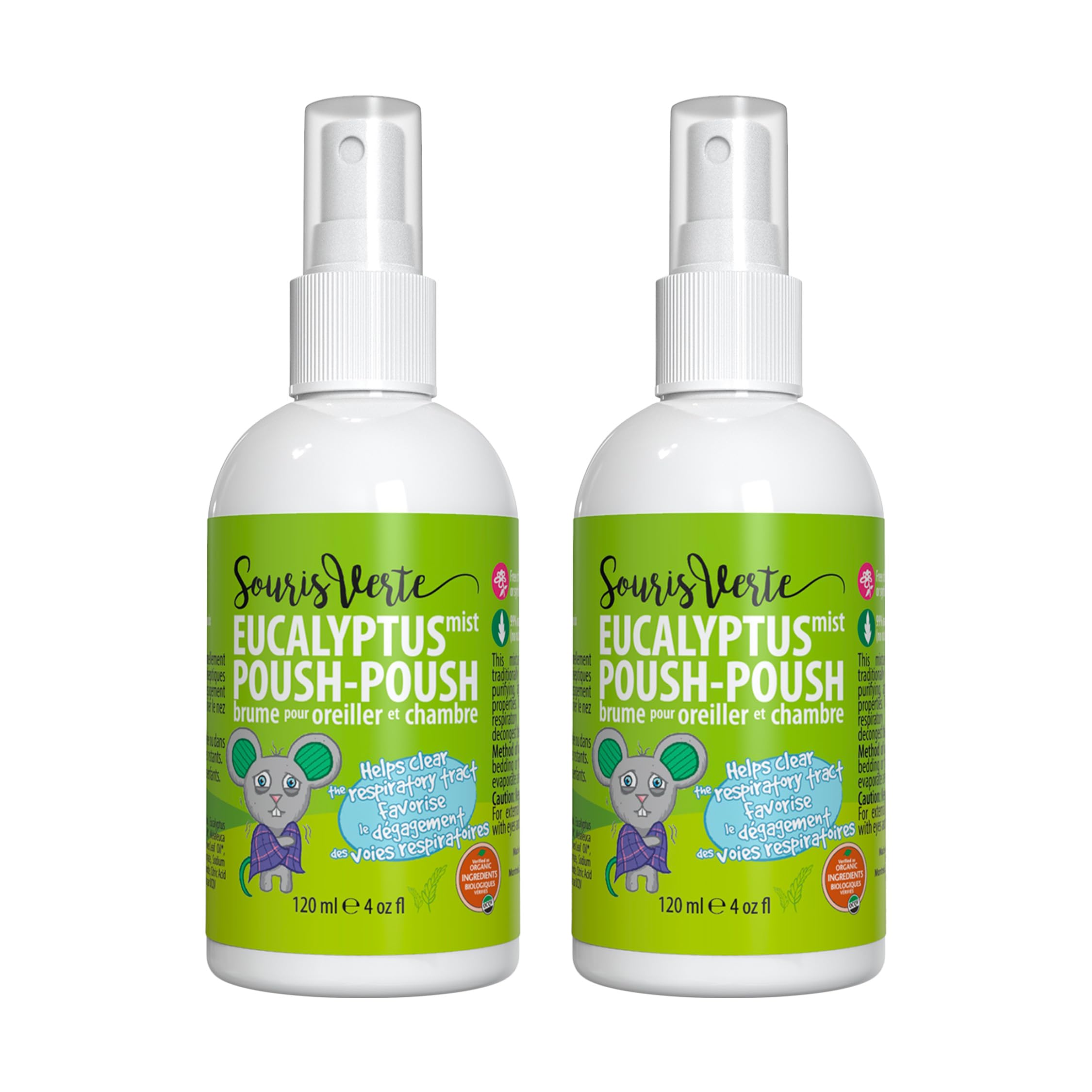 Souris Verte Eucalyptus Mist – for Pillow and Bedding – Made in Canada (2-Pack)