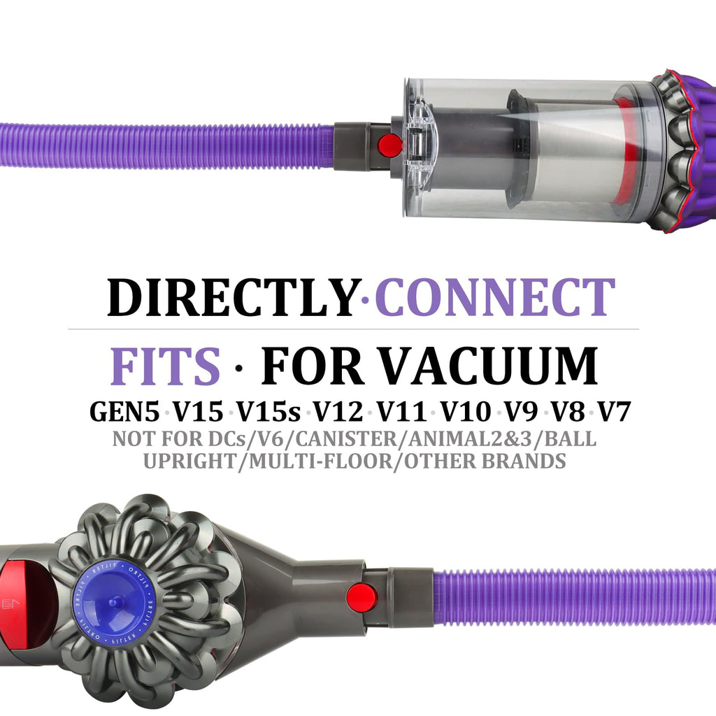 Fullclean Dryer Vent Cleaner Kit for Dyson Gen 5 V15 V12 V11 V10 V8 V7 Detect Absolute Cyclone Outsize Slim Vacuum Cleaner Nozzle Crevice Flexible Dryer Lint Removal Tool Attachments