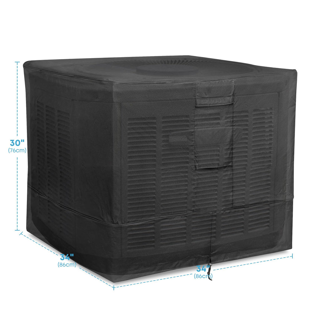 Stanbroil 34" Air Conditioner Cover, Square Fire Pit Furniture Cover for Outside Units, Heavy Duty Weather Resistant 600D Patio Fireplace Cover