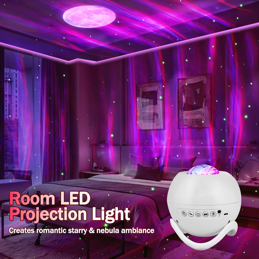 CAIYUE Galaxy Projector, Star Projector, with Bluetooth, White Noise, Remote Control, Room Decor,Bedroom nightlight,Room led,Ceiling, Party