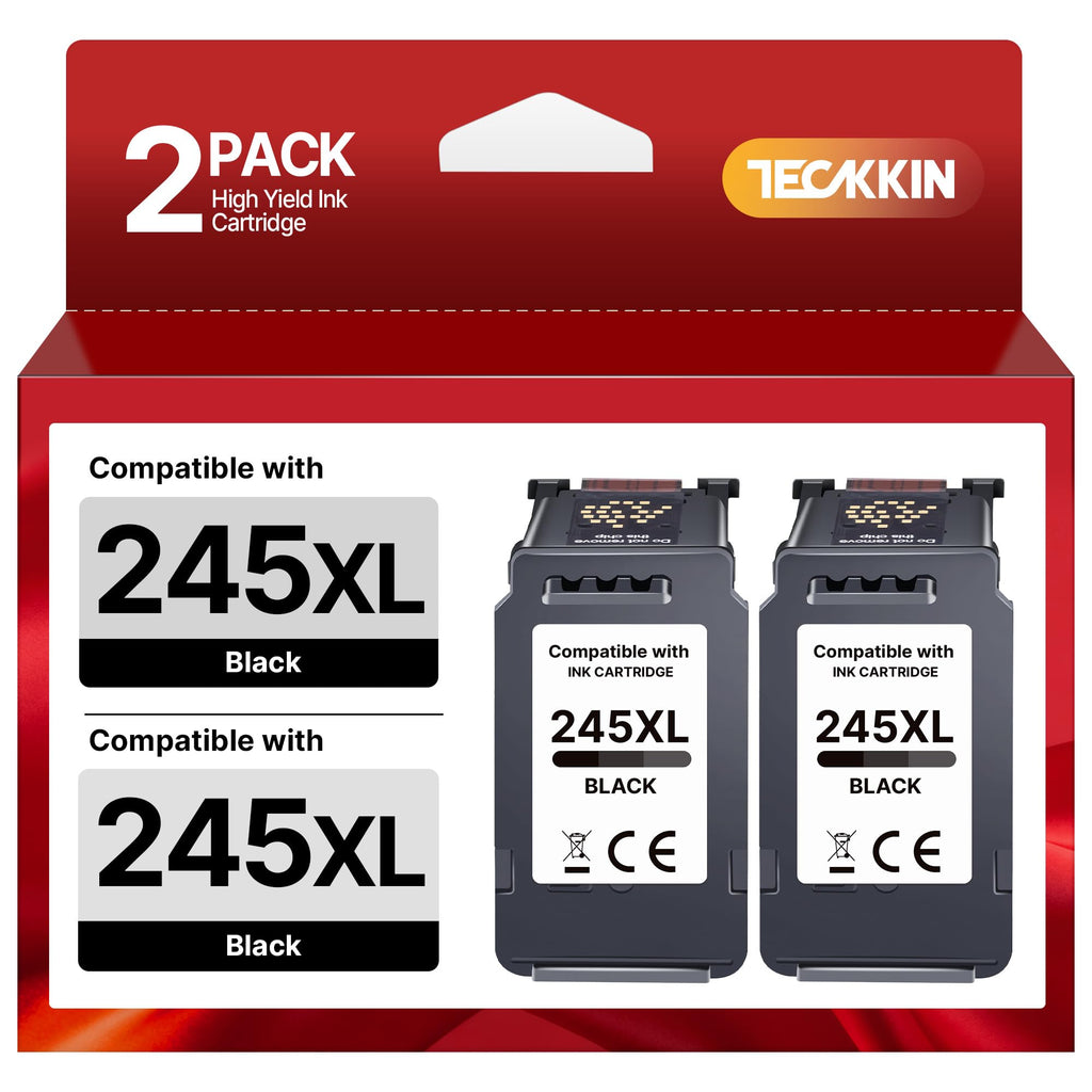 245XL Black Ink Cartridge 2 Pack Compatible Replacement for Canon 245XL Black Ink PG-245XL PG245 PG245XL for Pixma TS3420 MX492 TS3120 TR4520 TR4527 MX490 MG2525 MG2920 TS3320 TS3100 MG3020 Printer