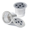 2 Pack Stainless Steel Reusable K Cups for K eurig Supreme & Supreme Plus/K Slim/K-Duo Gen2/K-Brew Chill, Five Hole Universal K-eurig Refillable Coffee pod Filter with MultiStream