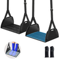 SARISUN 2-Pack Foot Hammock Airplane, No Collapse Foot Rest with Wide PE Board Support, Portable Plane Foot Hammock for Airplane, Under Desk with Adjustable Strap, Carry Bags for Women & Men