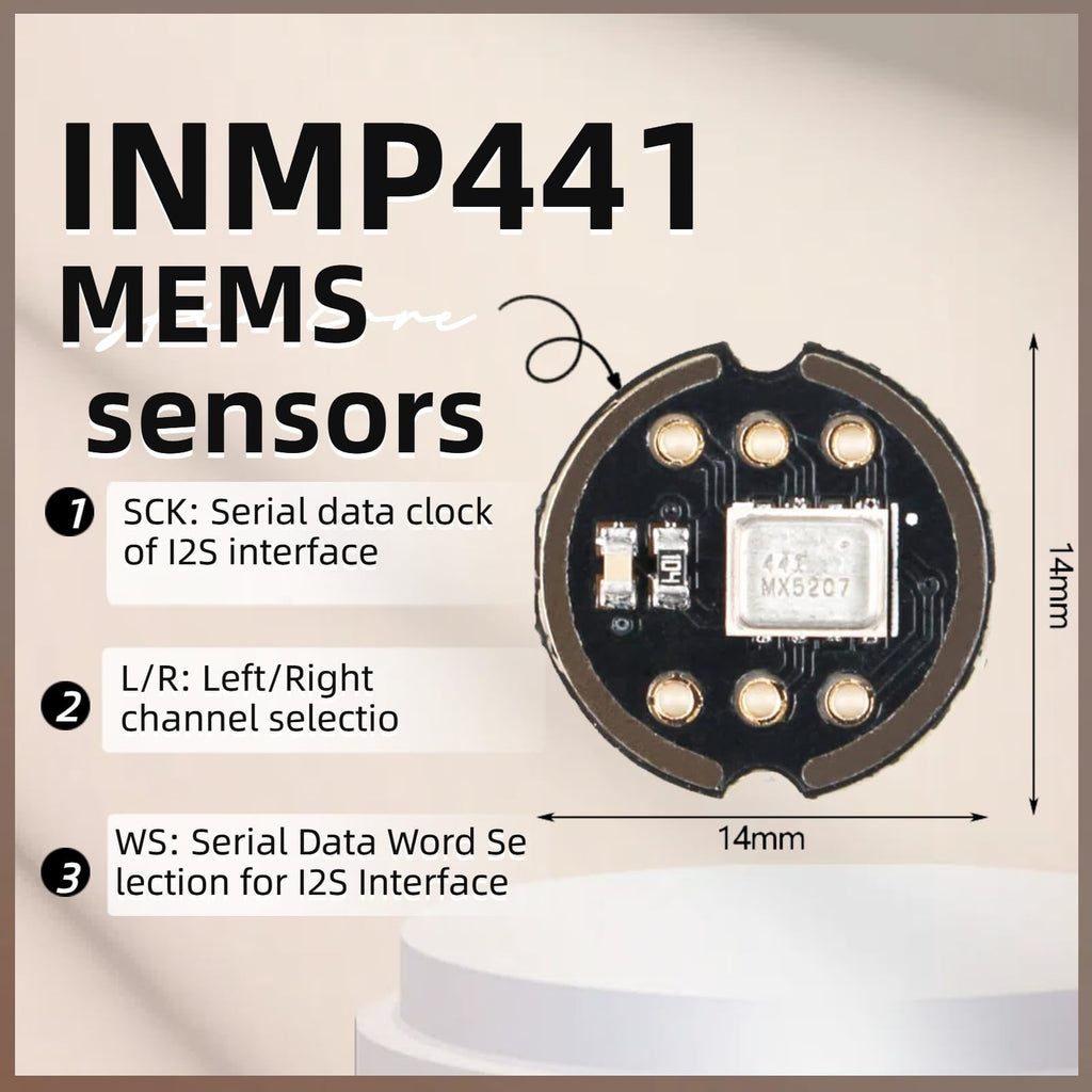 EC Buying 5Pcs INMP441 Omnidirectional Microphone Module MEMS I2S Interface Supports ESP32 High Precision Low Power Digital Output