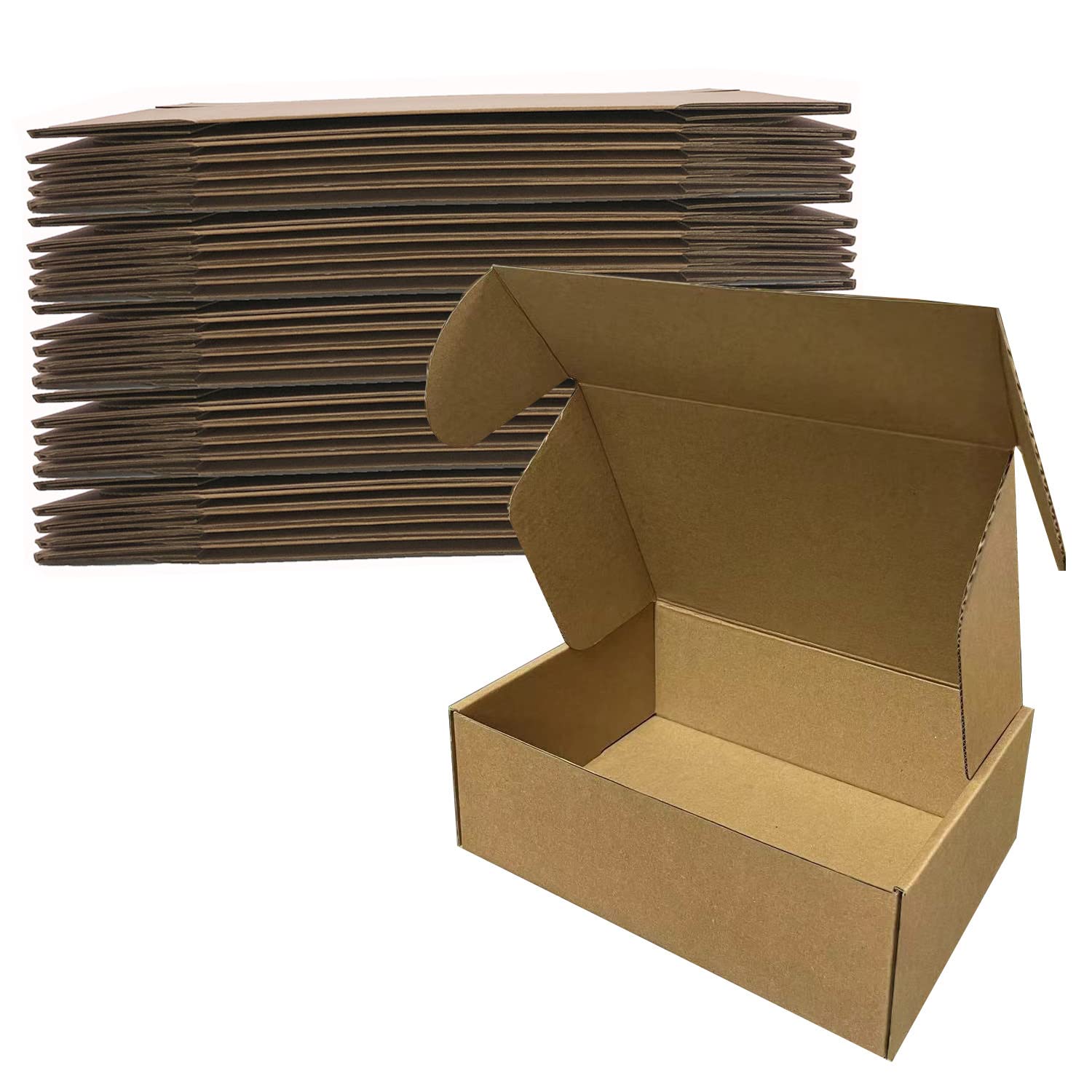 9x6x3 inch Shipping Boxes Pack of 25，Livejun Brown Corrugated Cardboard Box Mailer Boxes for Packaging Small Business Shipping，Boxes for Birthday Wedding Party Gift Giving… (9x6x3)