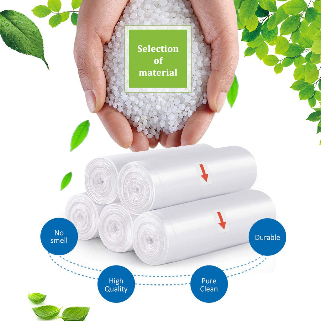 30 Liter 200 Counts Strong Unscented Medium Trash Bags,Fit 8 Gallon Garbage Bags by Teivio, 30L Thick Bathroom Can Bin Liners,Plastic Bags for Home Office Kitchen, Fit 7,8,9,10 Gal Wastebasket, Clear
