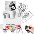 Memoking White Thermal Sticker Paper 50mm, Compatible with T02/M02/M04S/M04AS Mini Sticker Maker, HD Adhesive Thermal Printer Paper for Kids Suitable for Study Notes, List, Gift, 3.5m/Roll, 3 Rolls