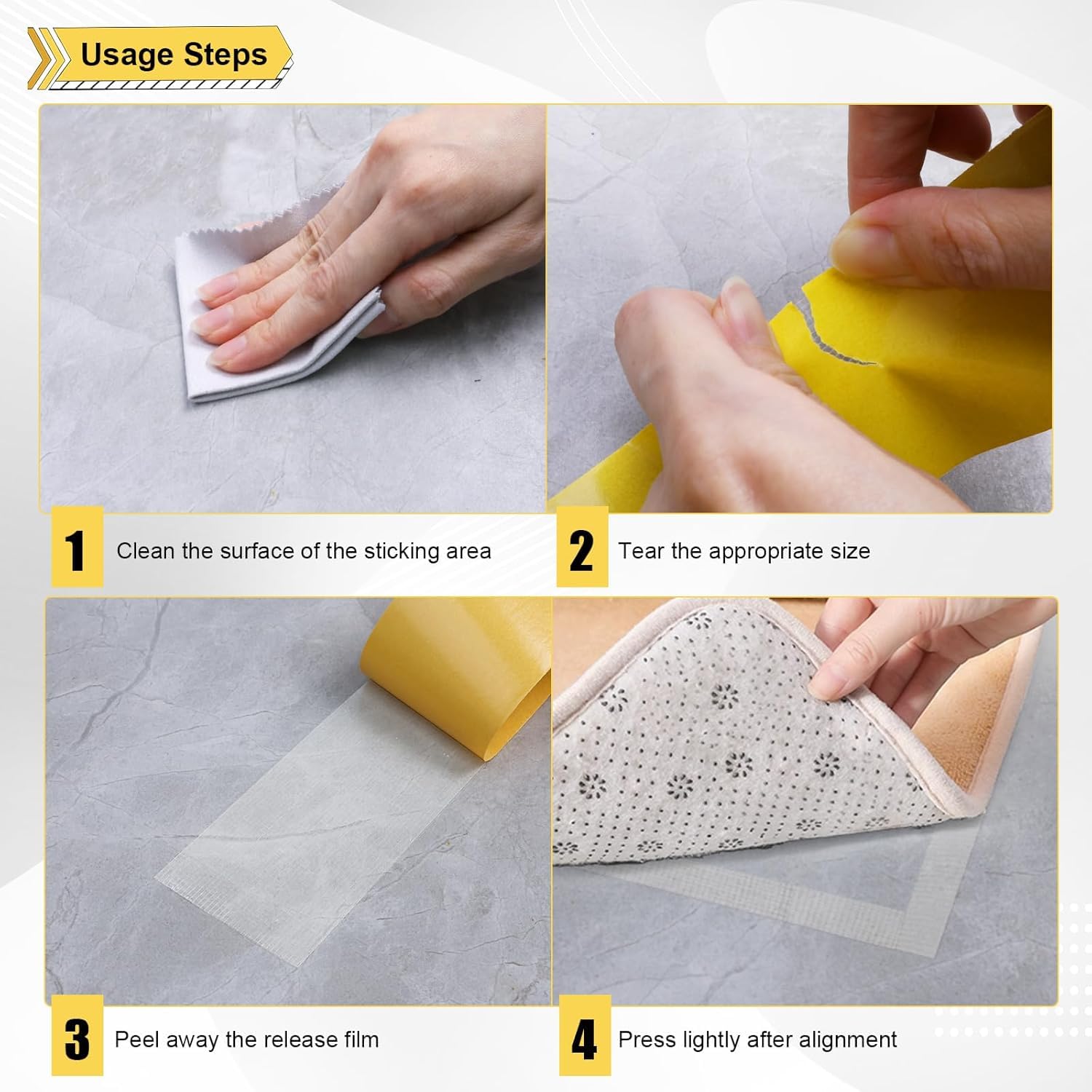 Storystore Double Sided Tape Heavy Duty, 2in x 132ft(20m x 2Roll) Fabric Carpet Tape Double Sided, High Sticky Strength Adhesive Double Sided Mounting Tape for Carpet, Clothes, Poster, DIY Crafts