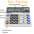 Desktop Accounting Calculator with 12-Digit Extra Large LCD Display, Accountant Calculator for Big Buttons, Battery & Solar Dual Power Supply for Office Business Home Daily Use