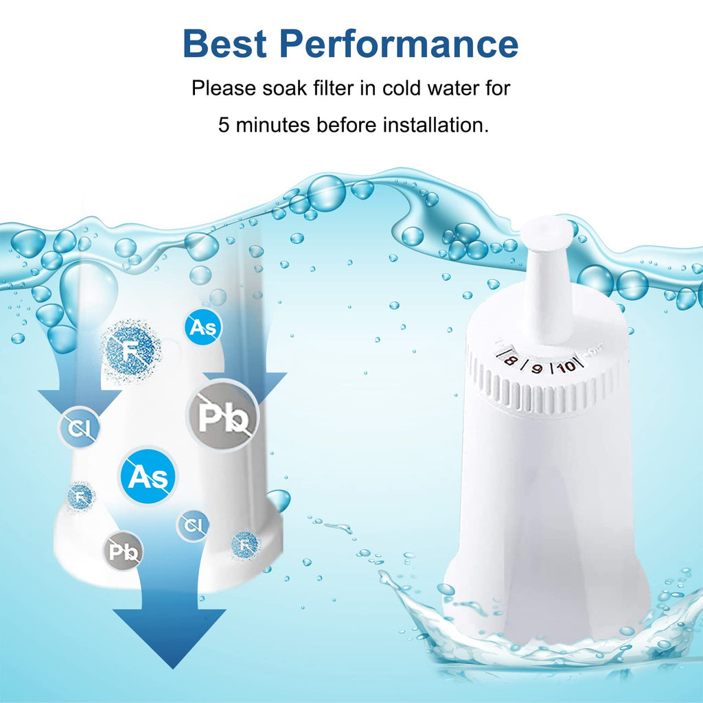 4-Pack of Replacement Water Filter for Breville Claro Swiss - Oracle, Barista Touch Filters Bambino Espresso Coffee Machine Replacement Compare to Part #BES008WHT0NUC1