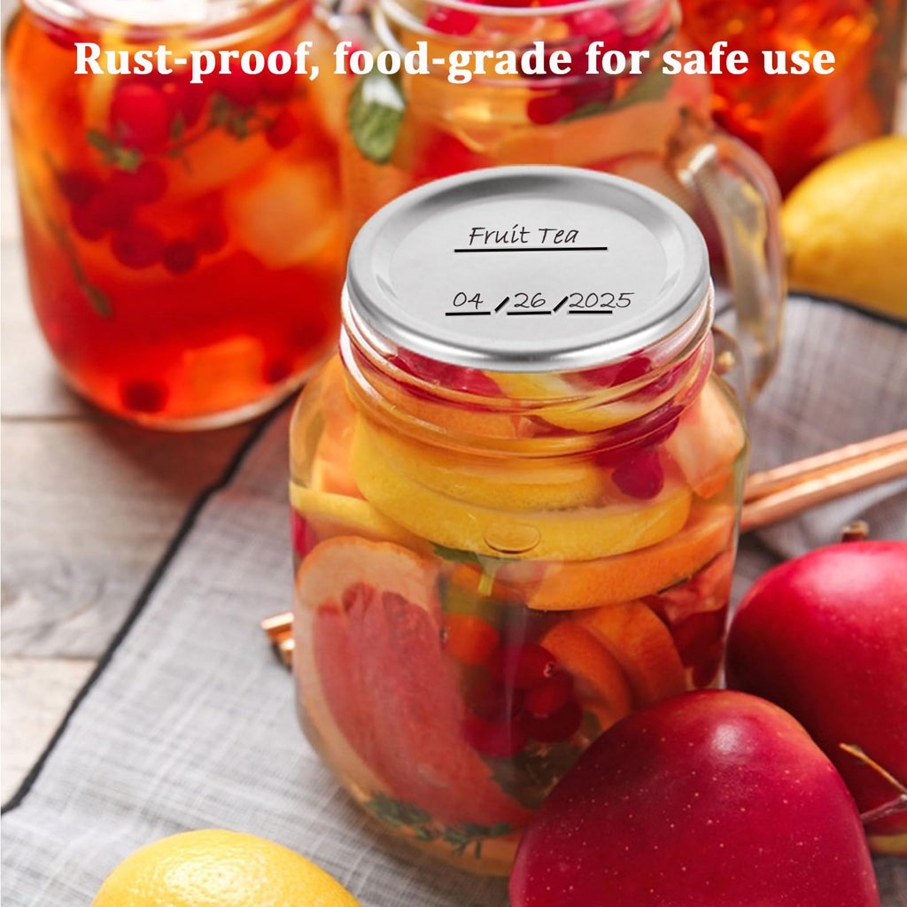 Acrux7 200 PCS Canning Lids 86mm Wide Mouth Mason Jar Lids, Ball Jar Lids with Silicone Seals, Leak Proof Rust Proof Canning Lids for Ball Kerr Jars