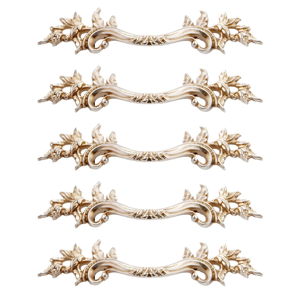 Mgoodoo 5Pcs Antique Silver Drawer Pulls, 168mm Length European Style French Vintage Handles for Cabinet Door Dresser Cupboard Closet Furniture Hardware