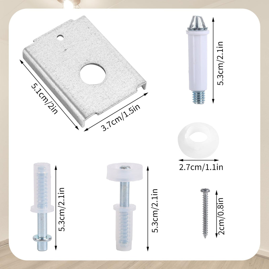 Penitue Bi-Fold Door Repair Kit for 1-3/8" Wood Doors, 8 N7192 Repair Brackets 2 N7266 Top Pivot & 2 Guide Wheels 4 N7538 Bottom Pivot Pins (3/8" & 7/16") for Folding Closet Door Hardware
