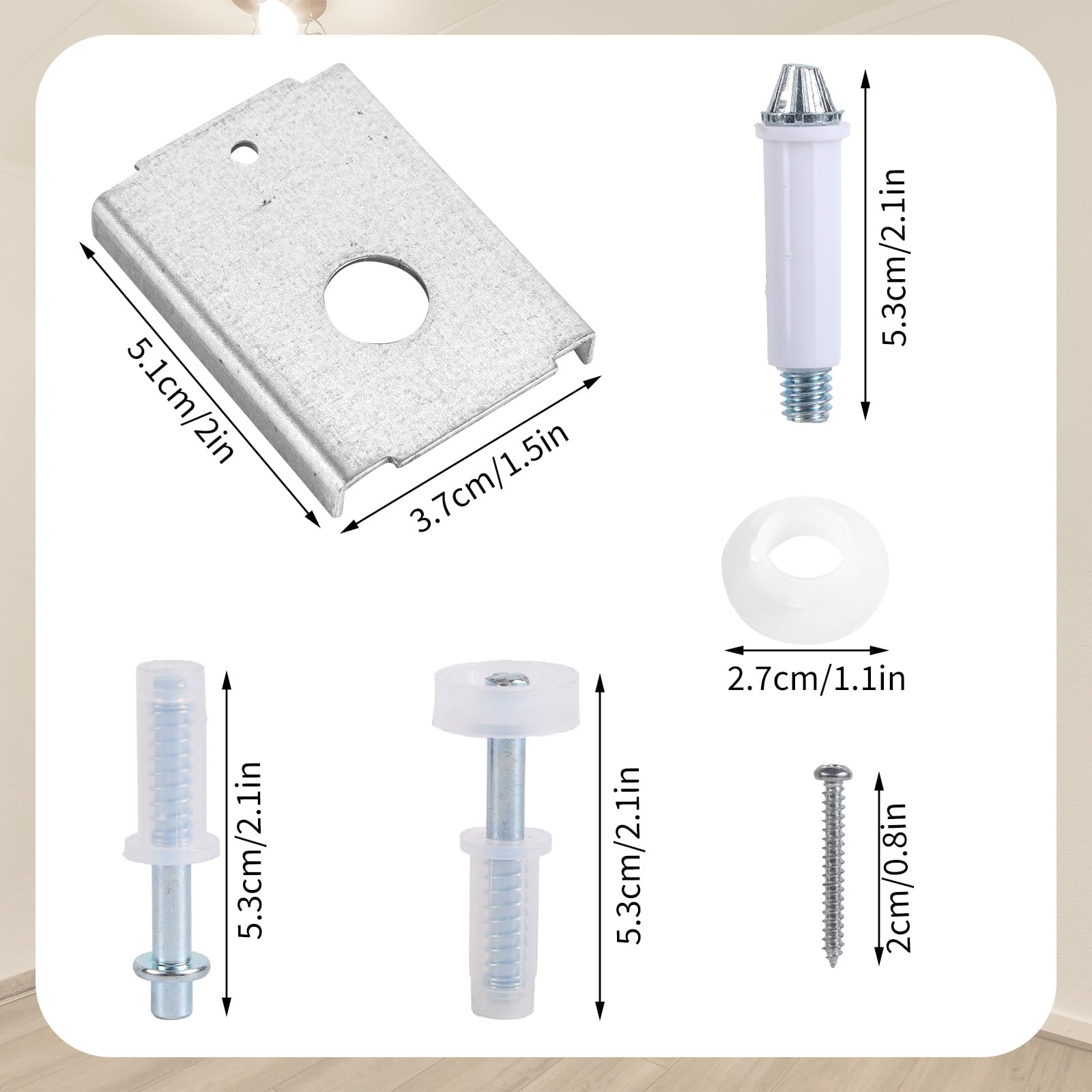 Penitue Bi-Fold Door Repair Kit for 1-3/8" Wood Doors, 8 N7192 Repair Brackets 2 N7266 Top Pivot & 2 Guide Wheels 4 N7538 Bottom Pivot Pins (3/8" & 7/16") for Folding Closet Door Hardware