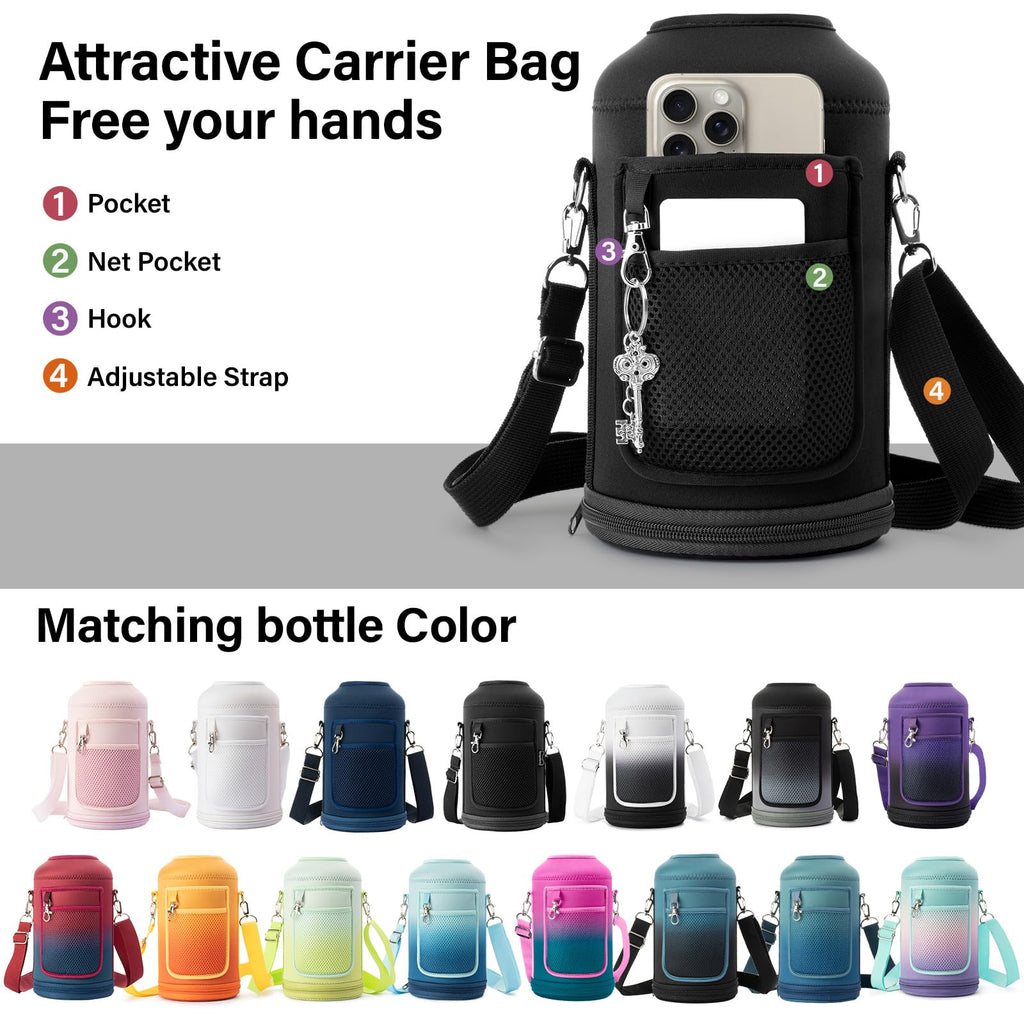 DYSANKY 2L Insulated Water Bottle 64 oz - Multiple Insulation Vacuum Sealed - Portable Sports Half Gallon Metal Water Jug for Outdoor Adventure, Gym, and Daily Use - Leak Proof & Non-BPA 2 Liter