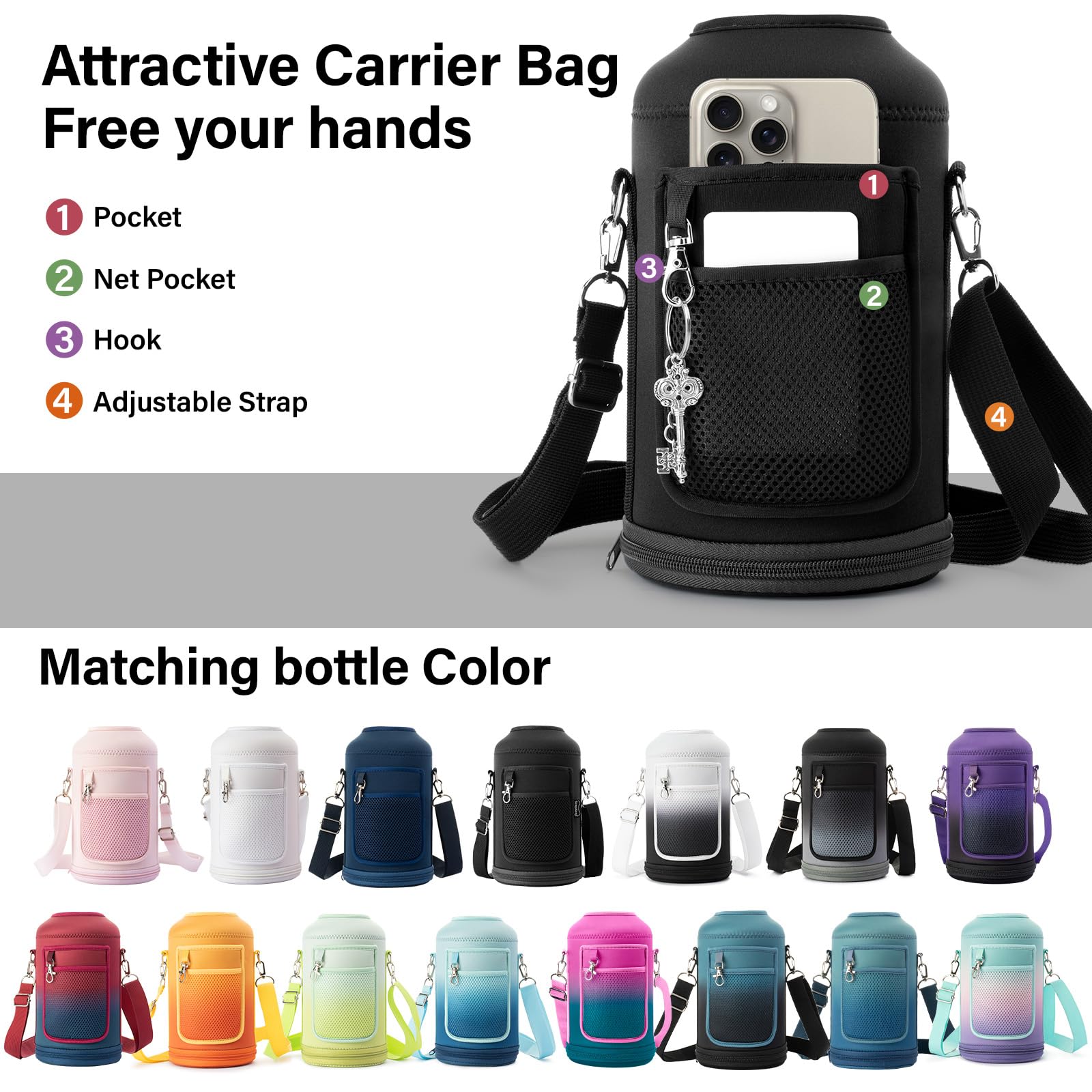 DYSANKY 2L Insulated Water Bottle 64 oz - Multiple Insulation Vacuum Sealed - Portable Sports Half Gallon Metal Water Jug for Outdoor Adventure, Gym, and Daily Use - Leak Proof & Non-BPA 2 Liter