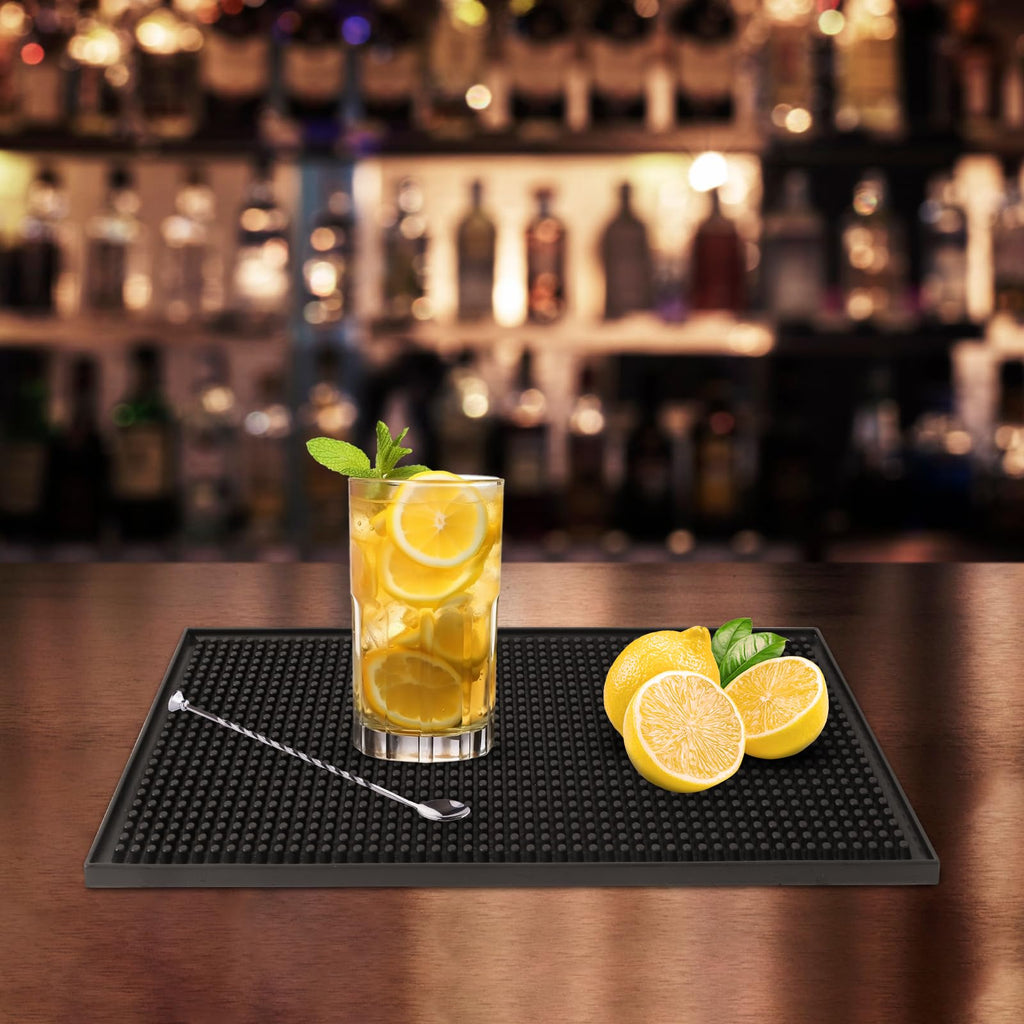 2 Pack Heavy-Duty Bar Mat Pad PVC Rubber Dish Drying Spill Matting for KTV Bar Glass Home (S)
