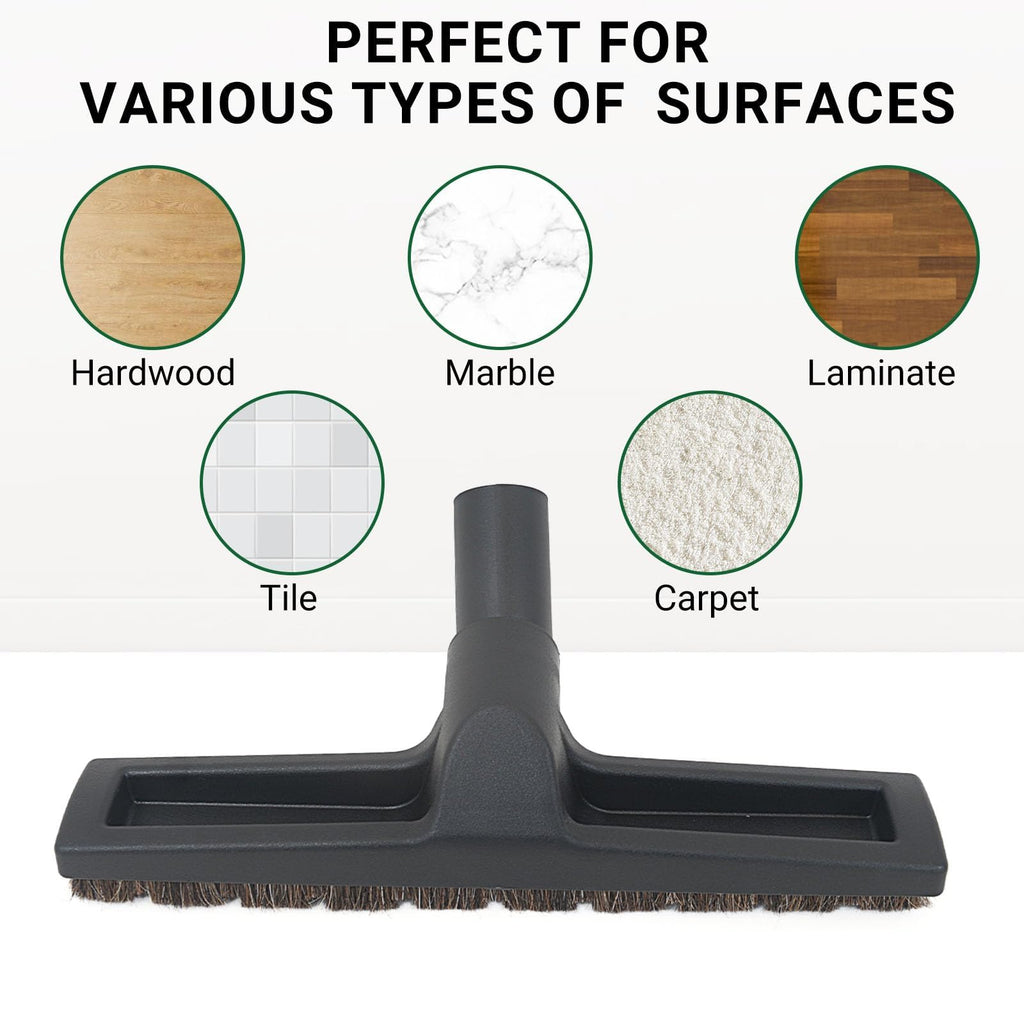 EZ SPARES Universal Horsehair Vacuum Brush Head,12" Lengthen Soft Bristle Tool for Hardwood Floor Vacuum Attachment,Compatible with Hoover,Eureka,Royal,Dirt Devil,Rainbow,Most Brand(Include a Adapter)