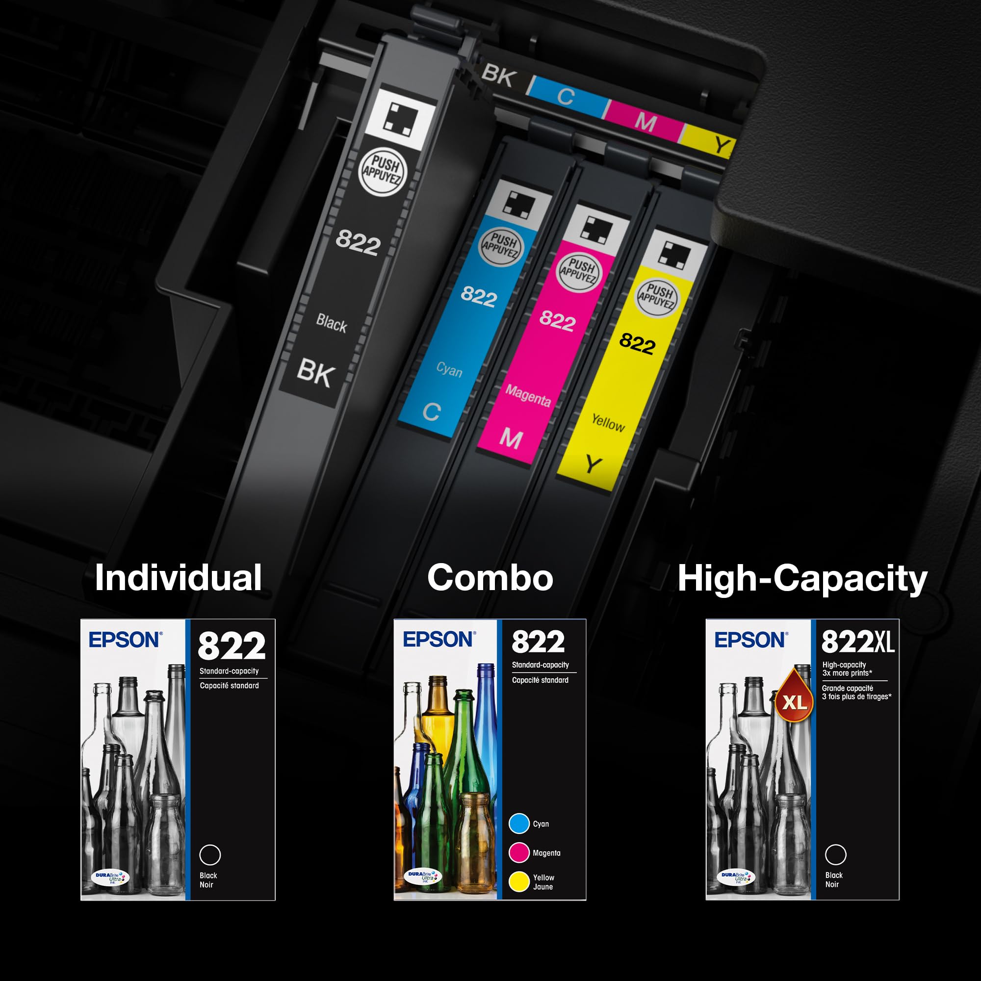 EPSON 822 DURABrite Ultra Ink Standard Capacity Cyan Cartridge (T822220-S) Works with Workforce Pro WF-3820,3823, 4820, 4830, 4833, 4834