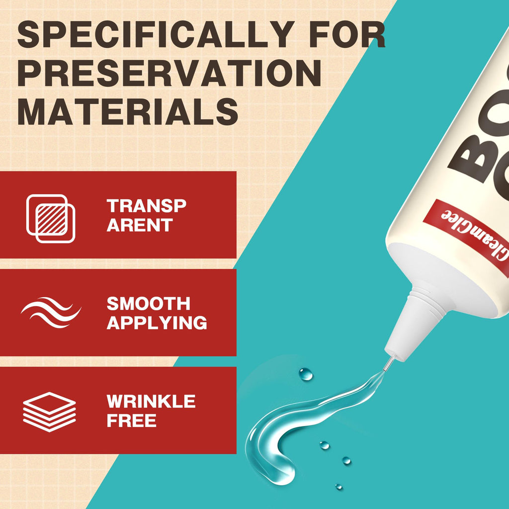Book Glue, 120ml Permanent Bookbinding Repair Glue, Acid-Free, Dries Clear, Flexible - Ideal for Repairing Bookbinding, Framing, Collage, Paper Art and Crafts