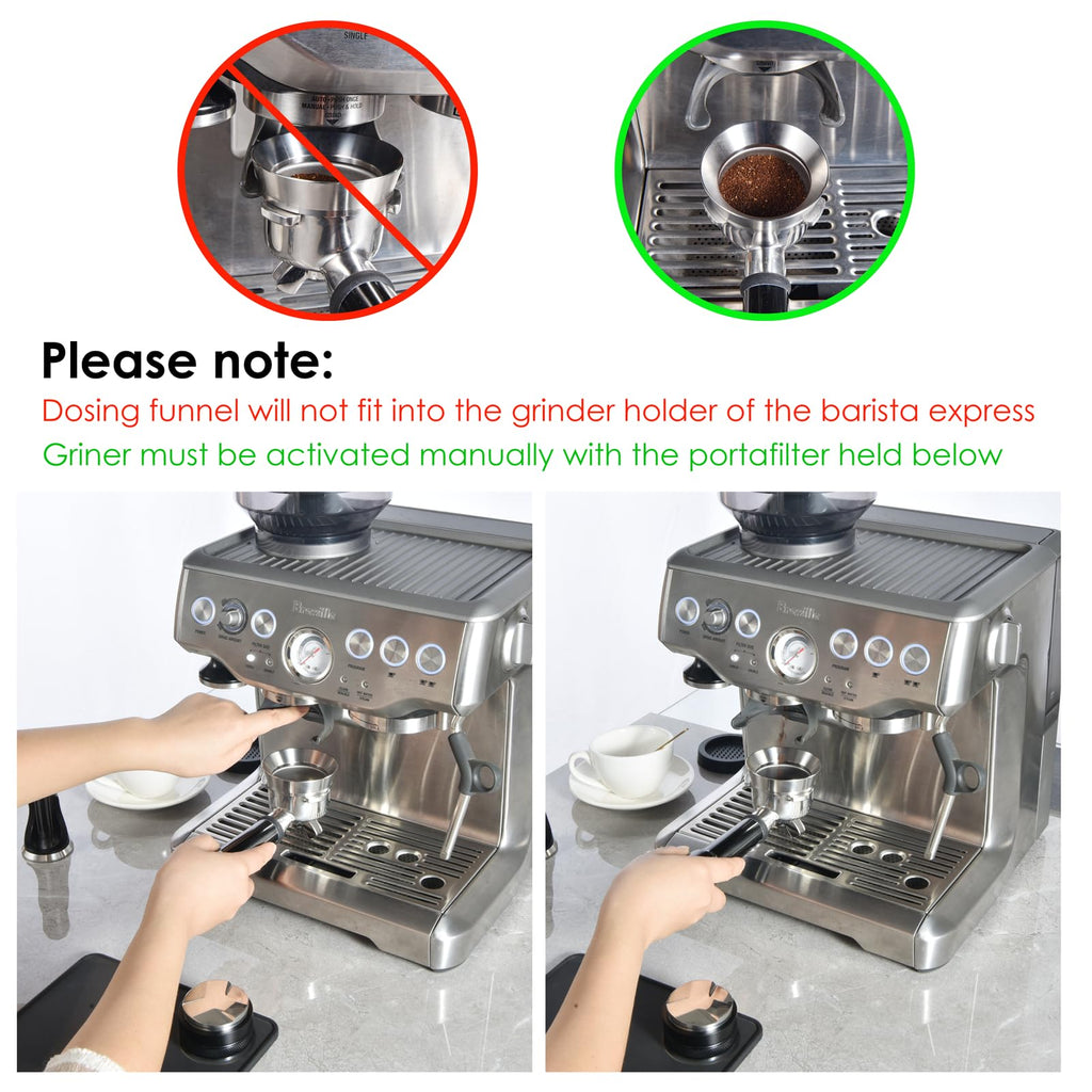 54mm Magnetic Dosing Funnel V2, MATOW Stainless Steel Espresso Dosing Ring with 8 Magnets Compatible with Breville 54mm Portafilter