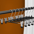 SOULNAMAN Pants Hangers with Clips, 20 Pack Pants Hangers, Adjustable Clothes Hangers, Space Saving Skirt Hanger,360° Swivel Hook Non-Slip for Pants,Skirts,Socks, Adjustable Skirt Hangers for Women