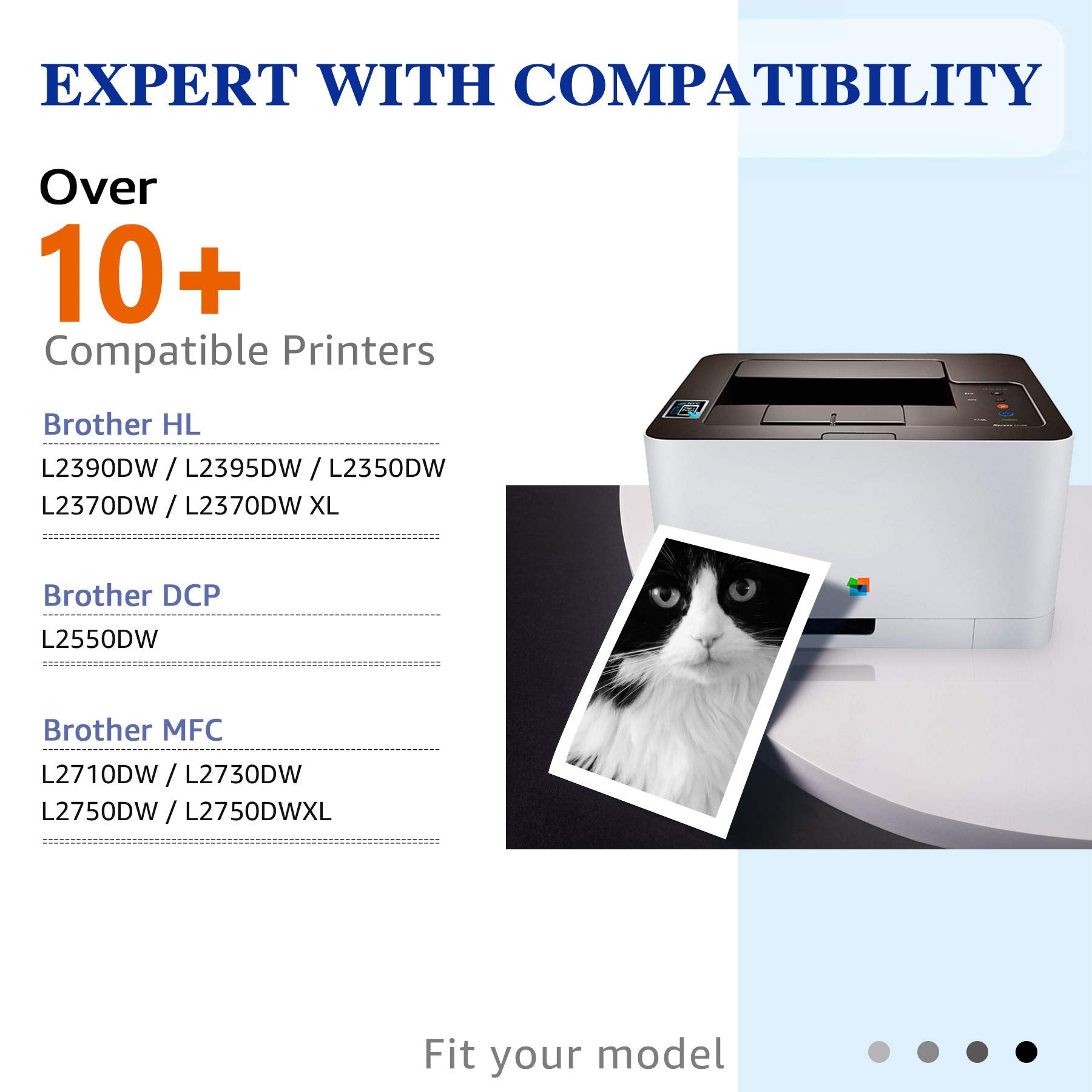 HaloFox Compatible Toner Cartridge Replacement for Brother TN760 TN-760 TN730 for Brother HL-L2350DW HL-L2395DW HL-L2390DW HL-L2370DW HL-L2379DW MFC-L2750DW MFC-L2710DW DCP-L2550DW Printer (2 Black)