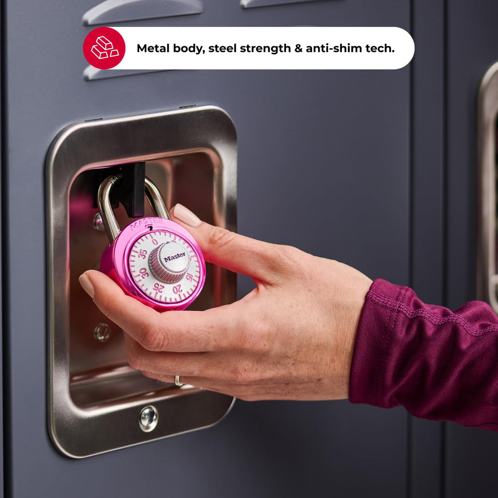 Master Lock 1530DPNK Breast Cancer Research Foundation Dial Combination Lock, Pink