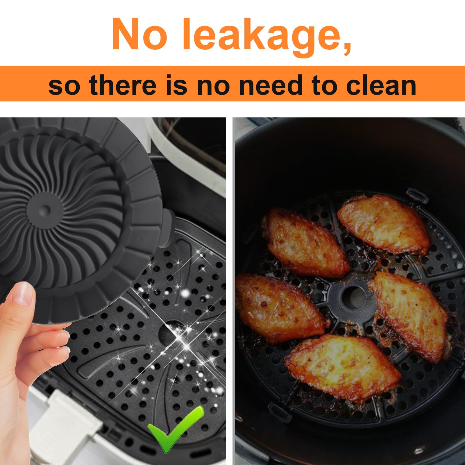 SIUDANGKA Silicone Air Fryer Liners Reusable for 1-2qt Air Fryers, 3 Pack Non-Stick Round Parchment Paper AirFryer Liner Compatible with Ninja Mini, Instant Vortex 2 QT, CHEFMAN Small, COSORI Small