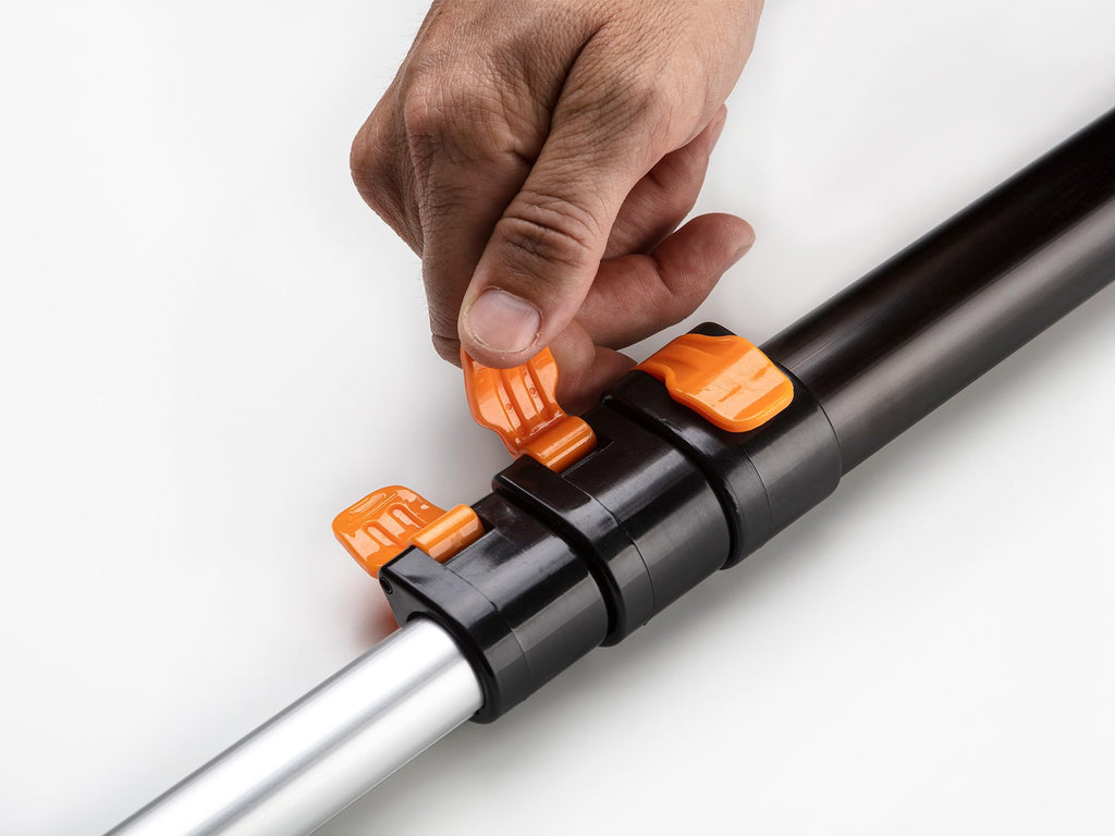 4-12 ft Long Telescopic Extension Pole // Multi-Purpose Extendable Pole with Universal Twist-on Metal Tip // Lightweight and Sturdy // Best Telescoping Pole for Painting, Dusting and Window Cleaning