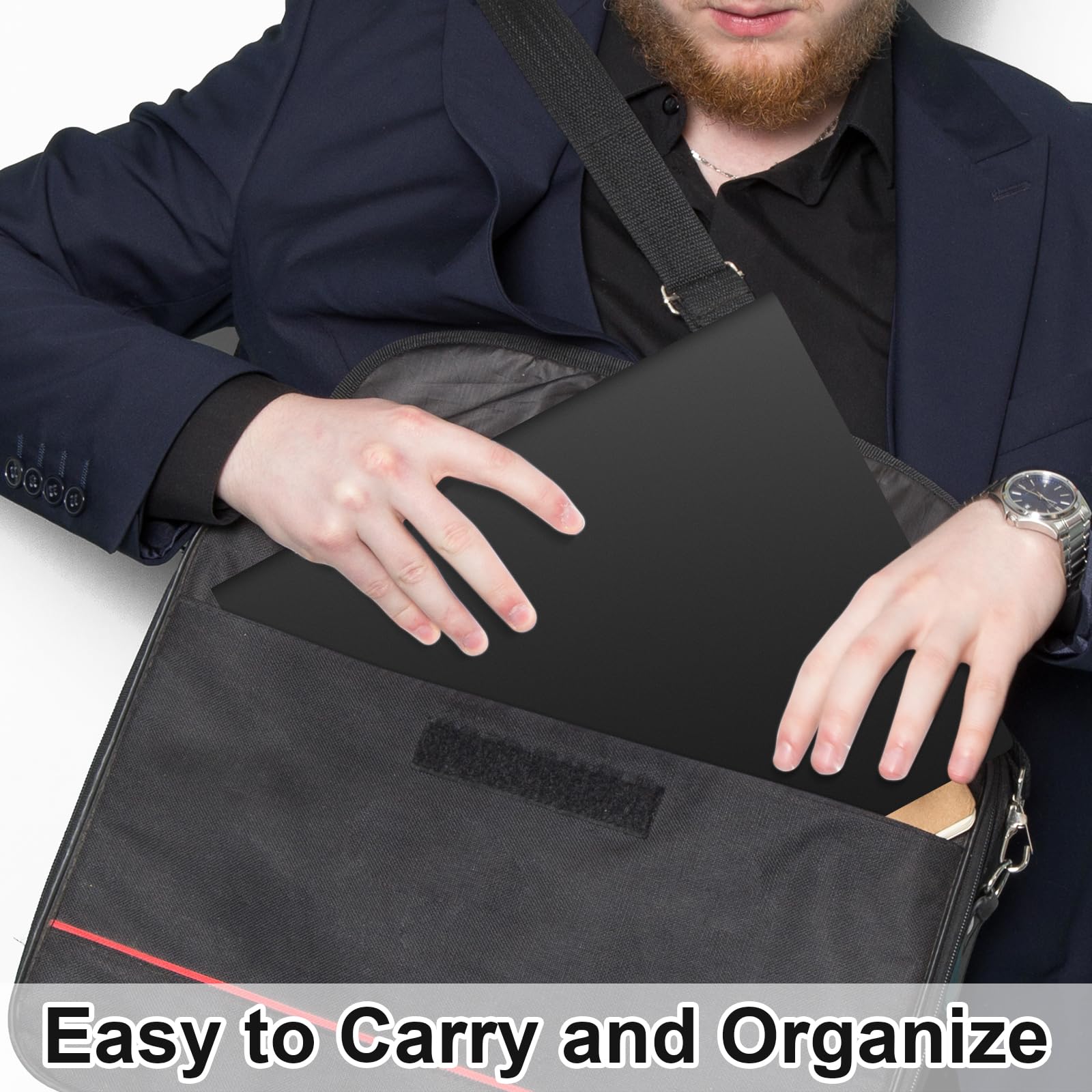EEHZTSI 12-Pack Plastic Folders with Pockets,2-Pocket Poly Folders Holds 8-1/2" x 11" Paper for School/Office/Home, Black
