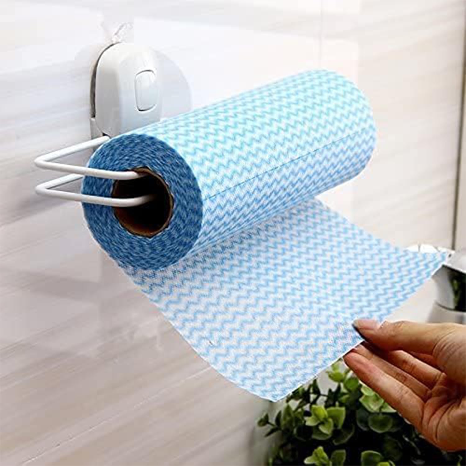 SUZZYVINE Reusable Dish Cloths, Disposable Cleaning Cloth，Kitchen Towels Dish Towel,2 Roll,Blue,100 Sheets