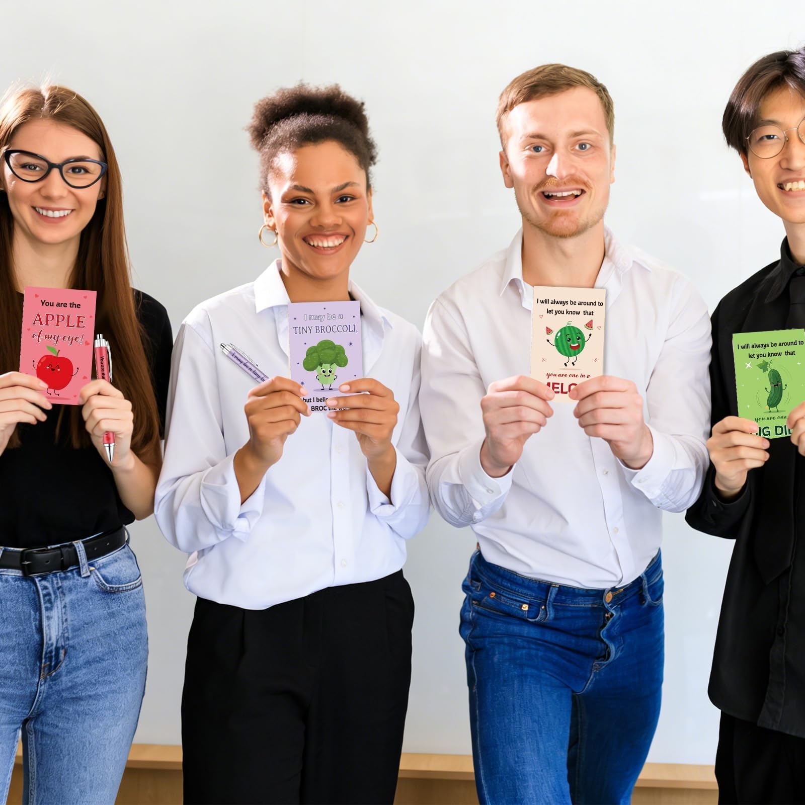 24 Sets Employee Appreciation Gifts Bulk Inspirational Mini Notebook with Pens Cute Fruit Vegetable Pun Design Motivational Pocket Notepads Positive Gifts for Coworker Staff Volunteer Teacher Student
