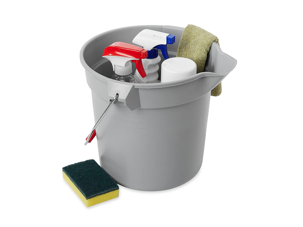 Rubbermaid Commercial Products BRUTE 10-Quart Round Bucket, Grey