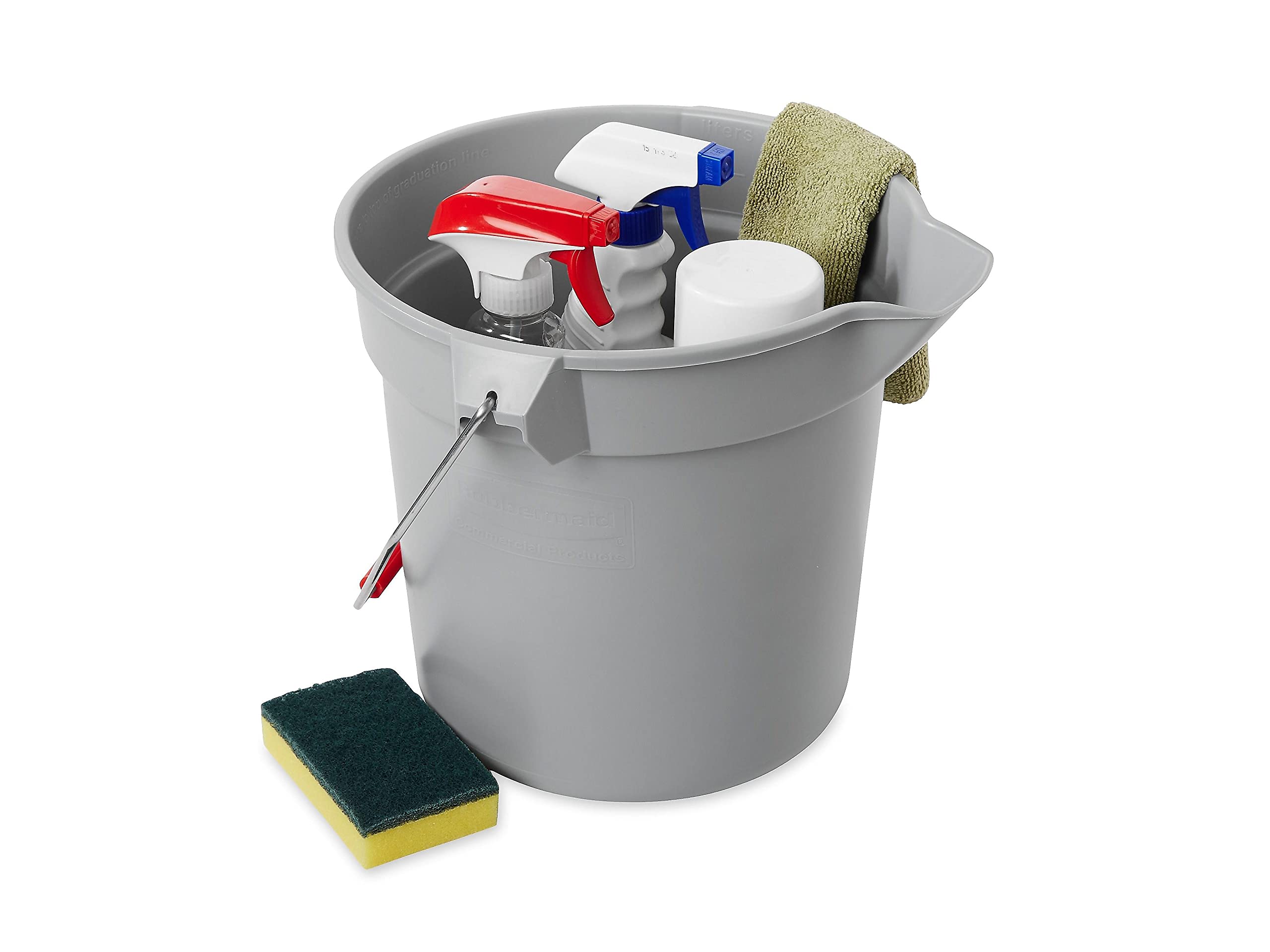 Rubbermaid Commercial Products BRUTE 10-Quart Round Bucket, Grey