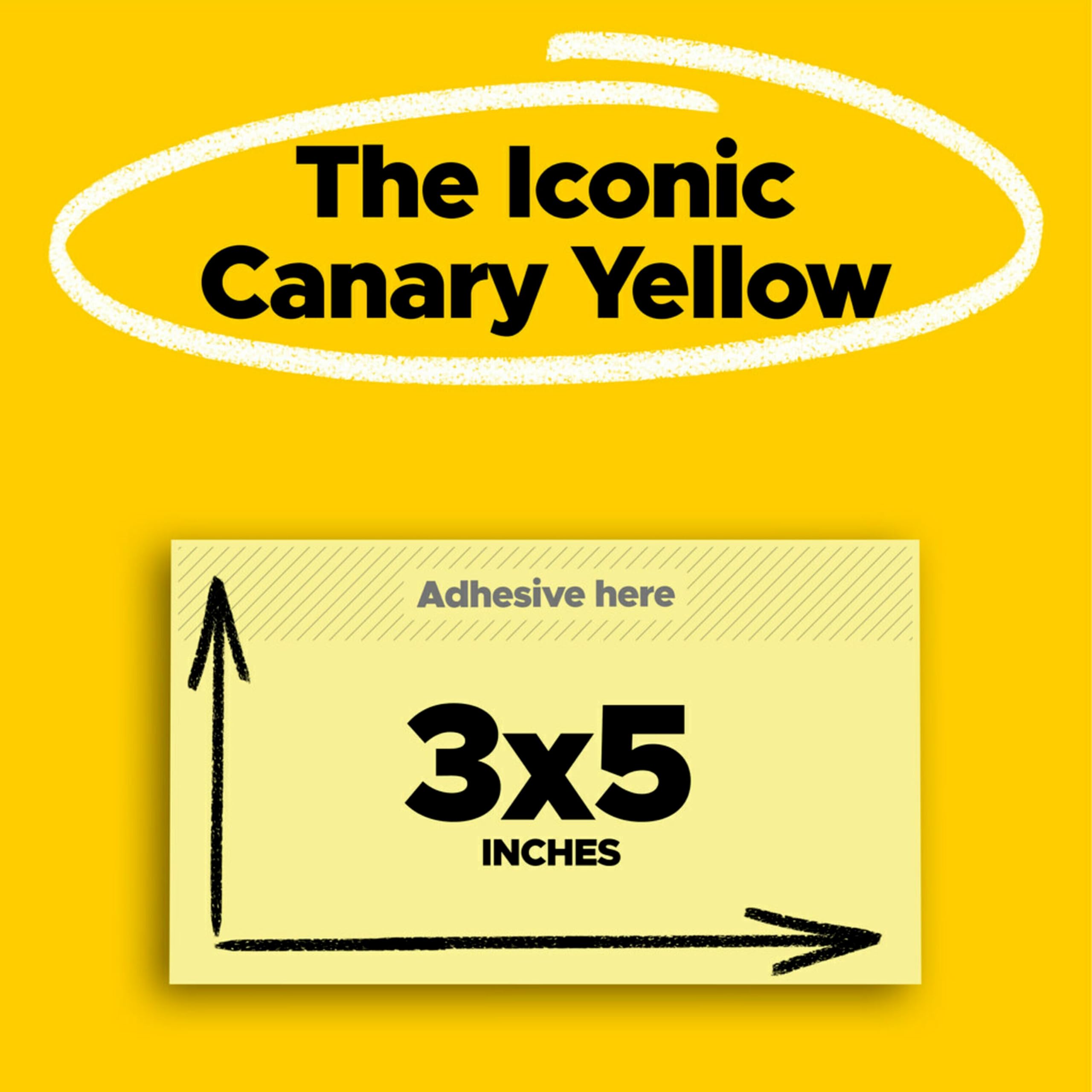 Post-it Notes Original Sticky Notes, 3" x 5", 12 Pads, 100 Sheets/Pad, Canary Yellow