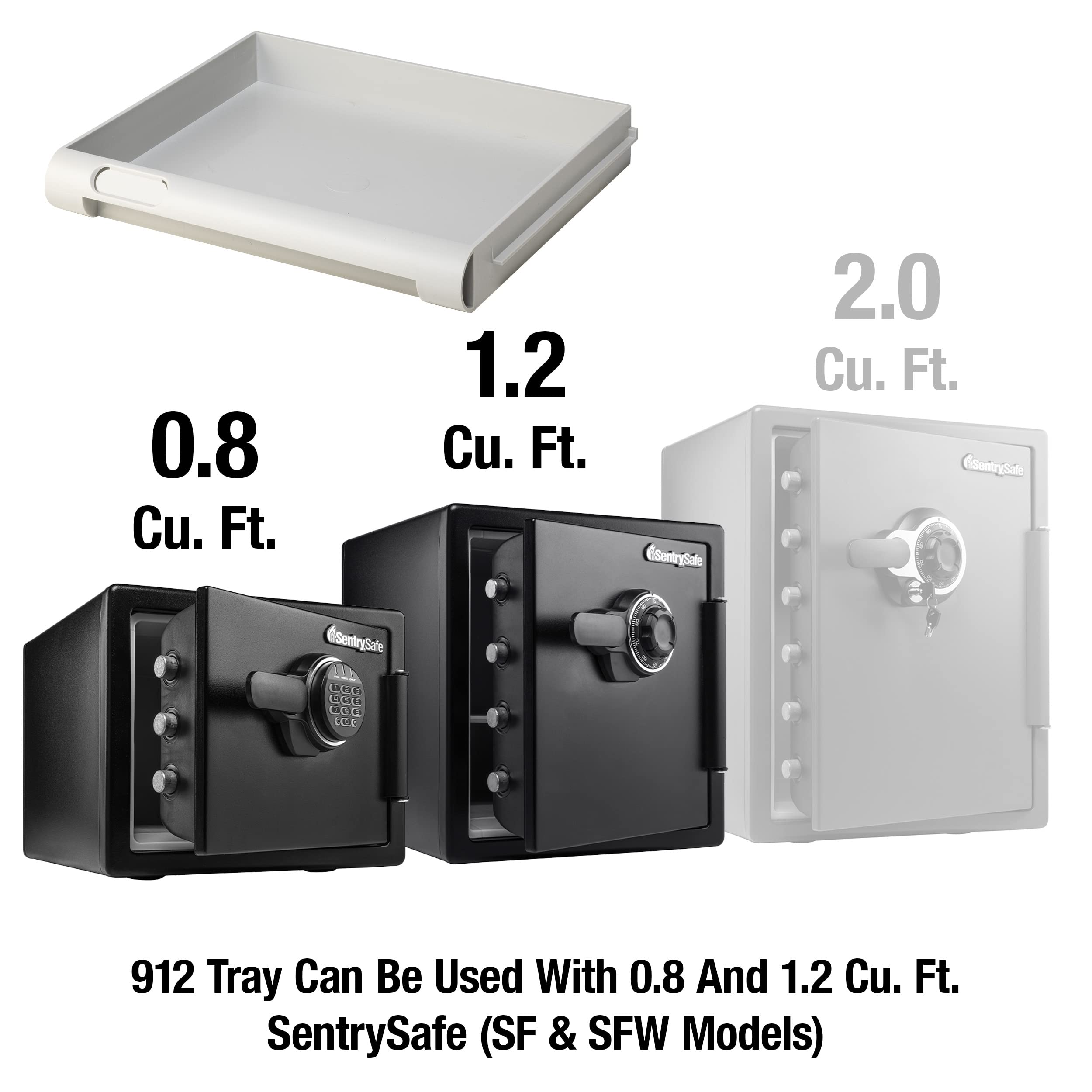 SentrySafe Shelf Insert for SFW082 and SFW123 Fireproof and Waterproof Safes, Multi-Positional White Safe Tray Accessory for 0.8 and 1.2 Cubic Feet Safes, 912