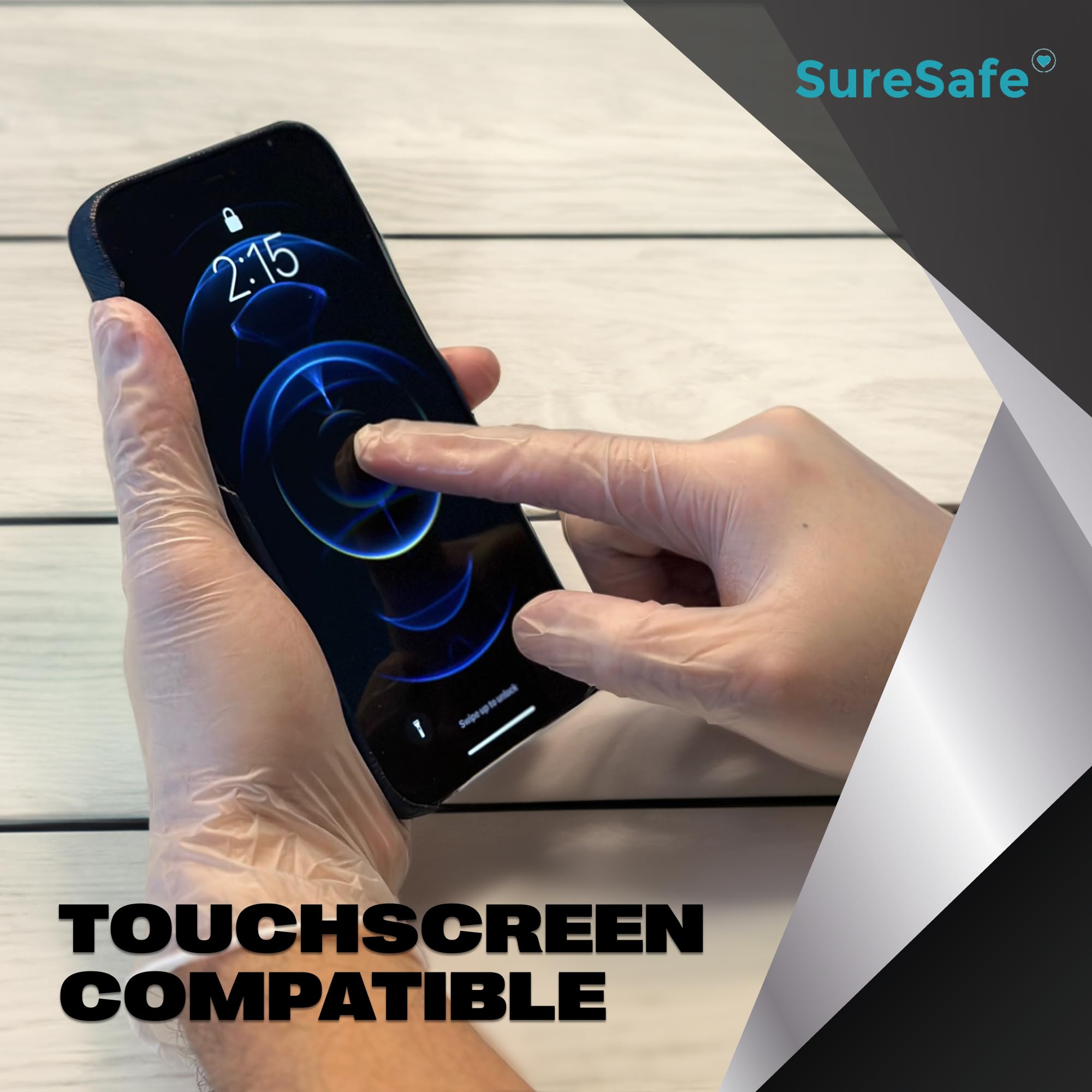 [200 Pack] SURESAFE 3.5 Mil Clear Vinyl Gloves Medium, Powder & Latex Free, Smooth & Comfortable, Gloves For Food Prep, Cooking, Gardening, Painter, Disposable