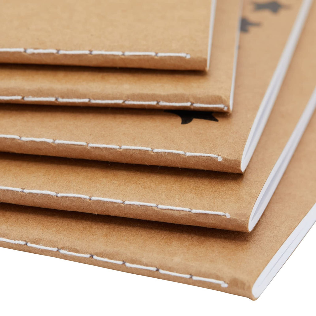 Kraft Paper Notebook, Motivational Lined Journal in Happy Theme (5x8 in, 8 Pack)